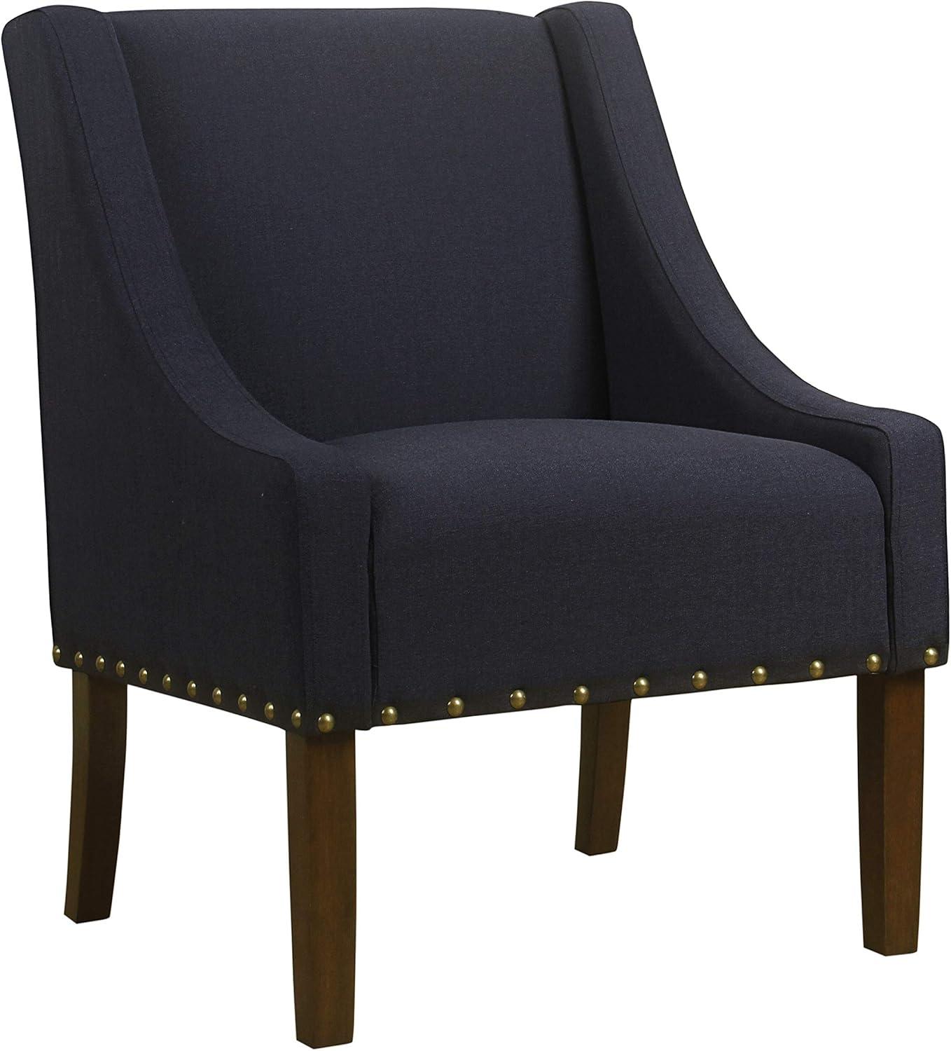 Modern Swoop Accent Chair with Nailhead Trim - Homepop