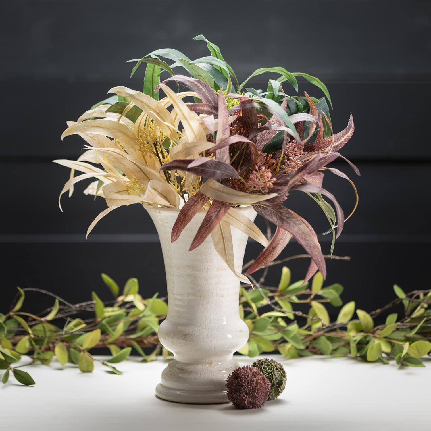 Sullivans Ceramic Urn Vase 10"H Off-White