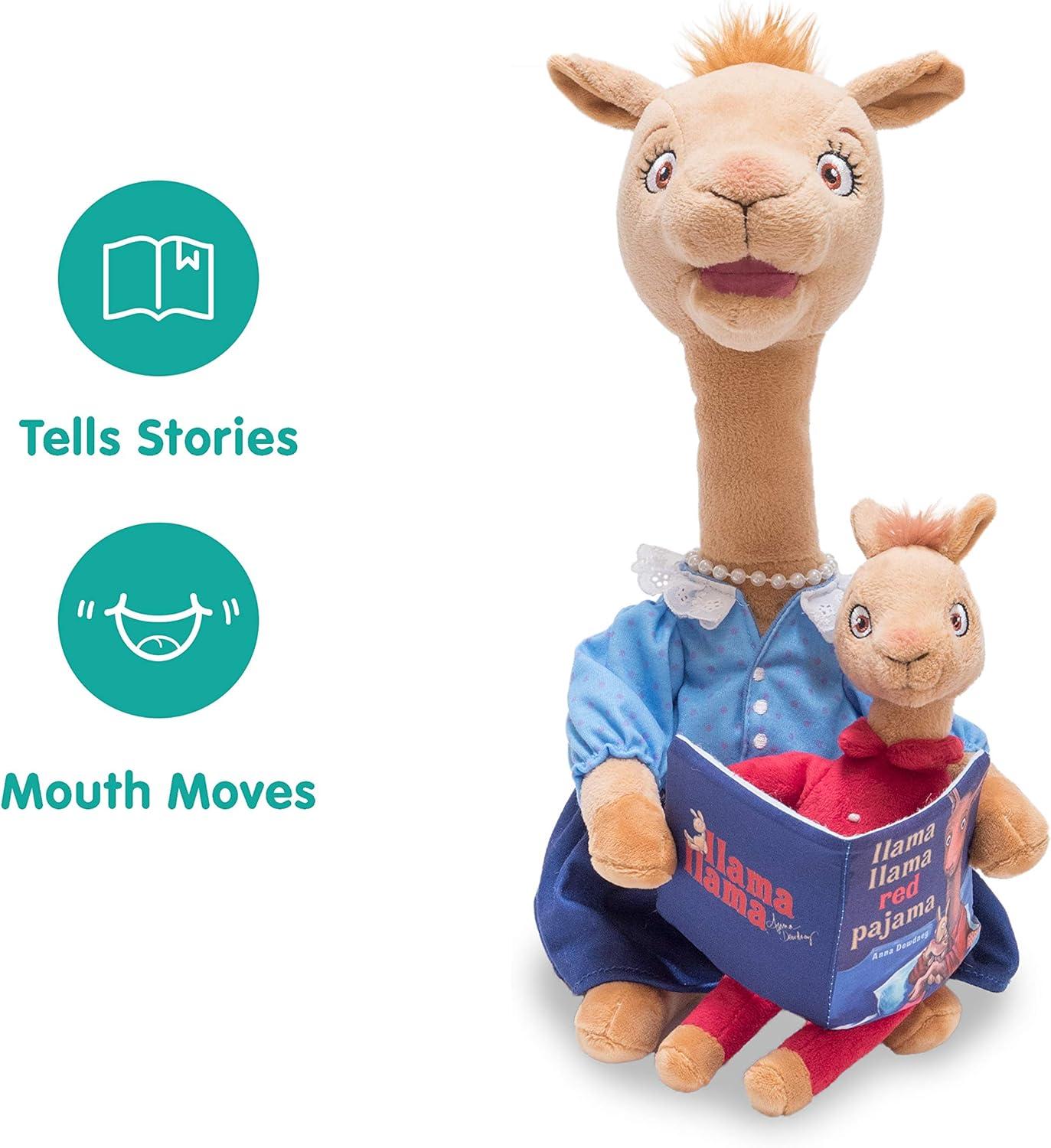Cuddle Barn - Animated Mama Llama | Talking Stuffed Animal Plush Toy Recites Popular Children's Book Llama Llama Red Pajama by Anna Dewdney | Head and Mouth Moves, 14"