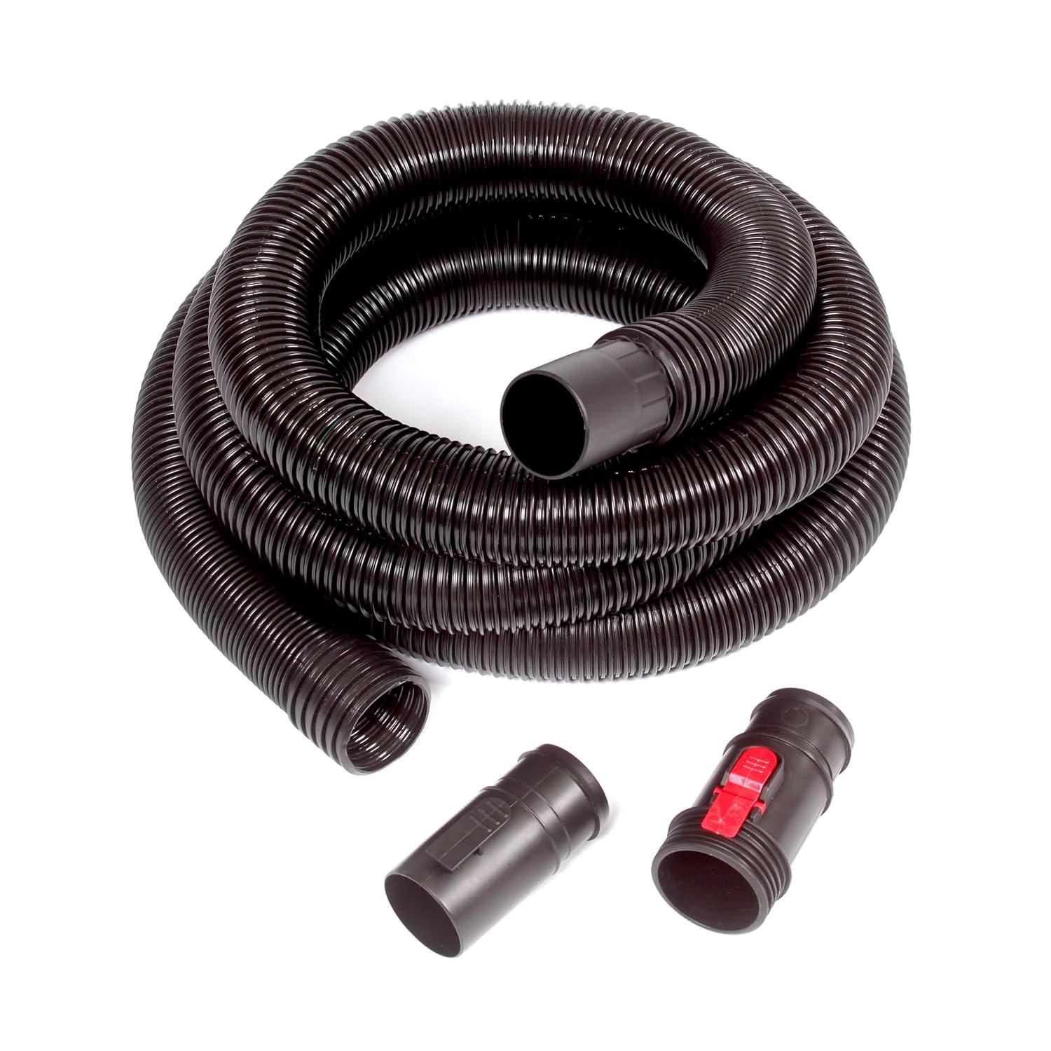 Extra Long Black Plastic Wet/Dry Vacuum Hose with Locking Tab