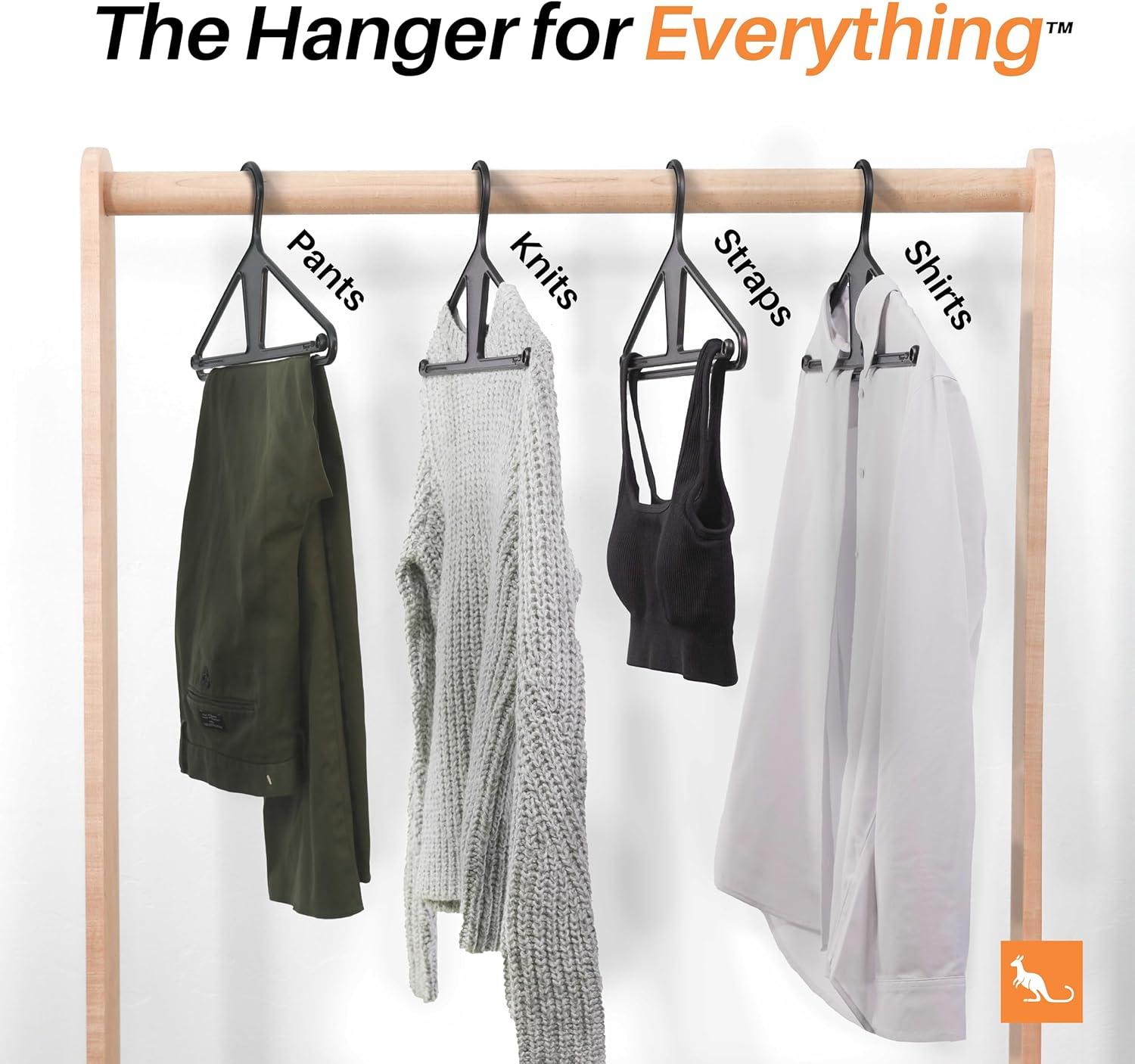 Kangaroo™ 100% Recycled High-Strength Clothing Hanger, Pants, Shirt, Jacket - Patented (Pinkity 30-Pack)