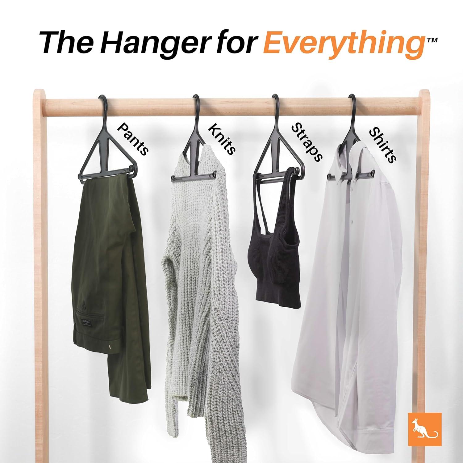 Kangaroo™ 100% Recycled High-Strength Clothing Hanger, Pants, Shirt, Jacket - Patented (Pinkity 30-Pack)