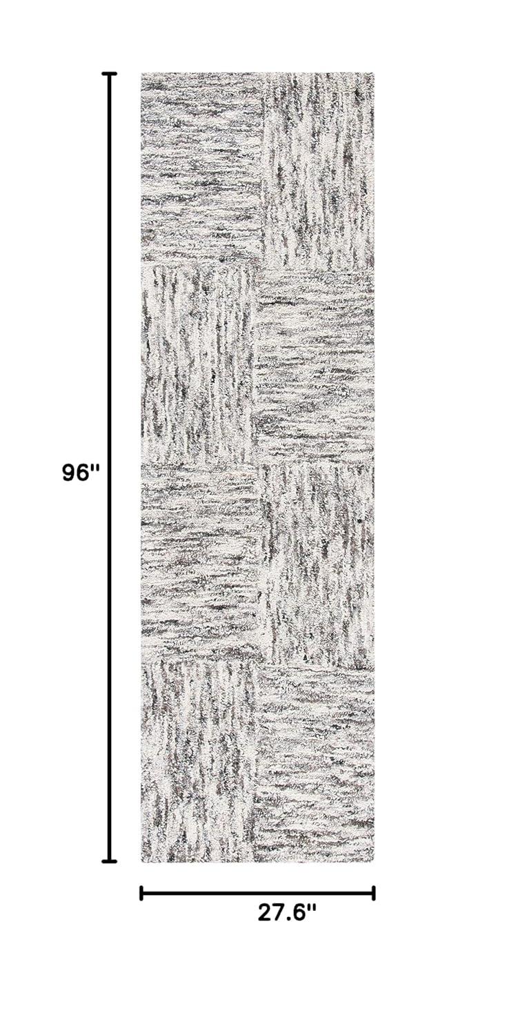 Abstract ABT601 Hand Tufted Runner Rug - Ivory/Charcoal - 2'3"x8' - Safavieh .