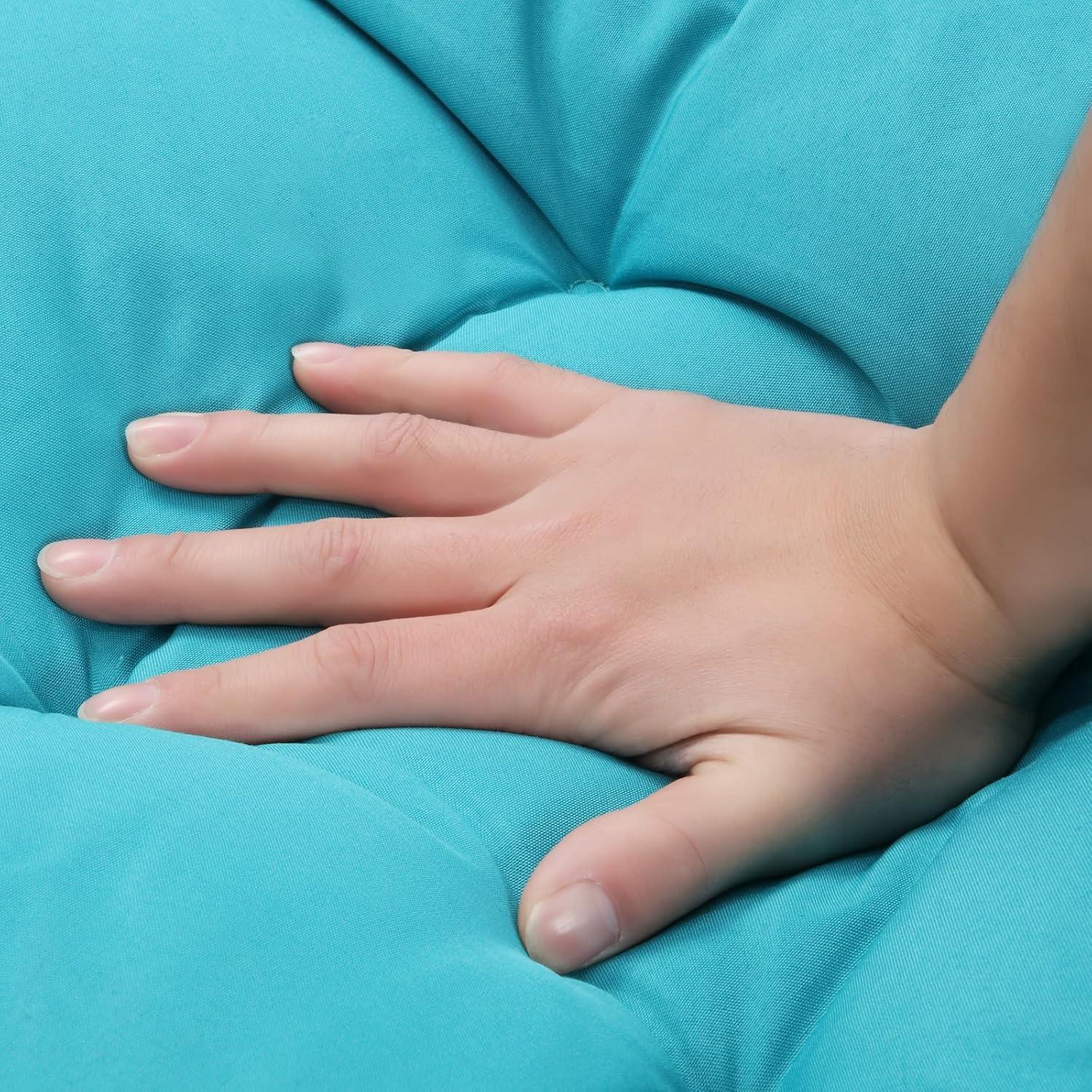 Outdoor 3 Piece Wicker Chair Cushion Set, 1 Loveseat Wicker Settee Cushion & 2 U-Shape Cushion for Patio Bench All Weather