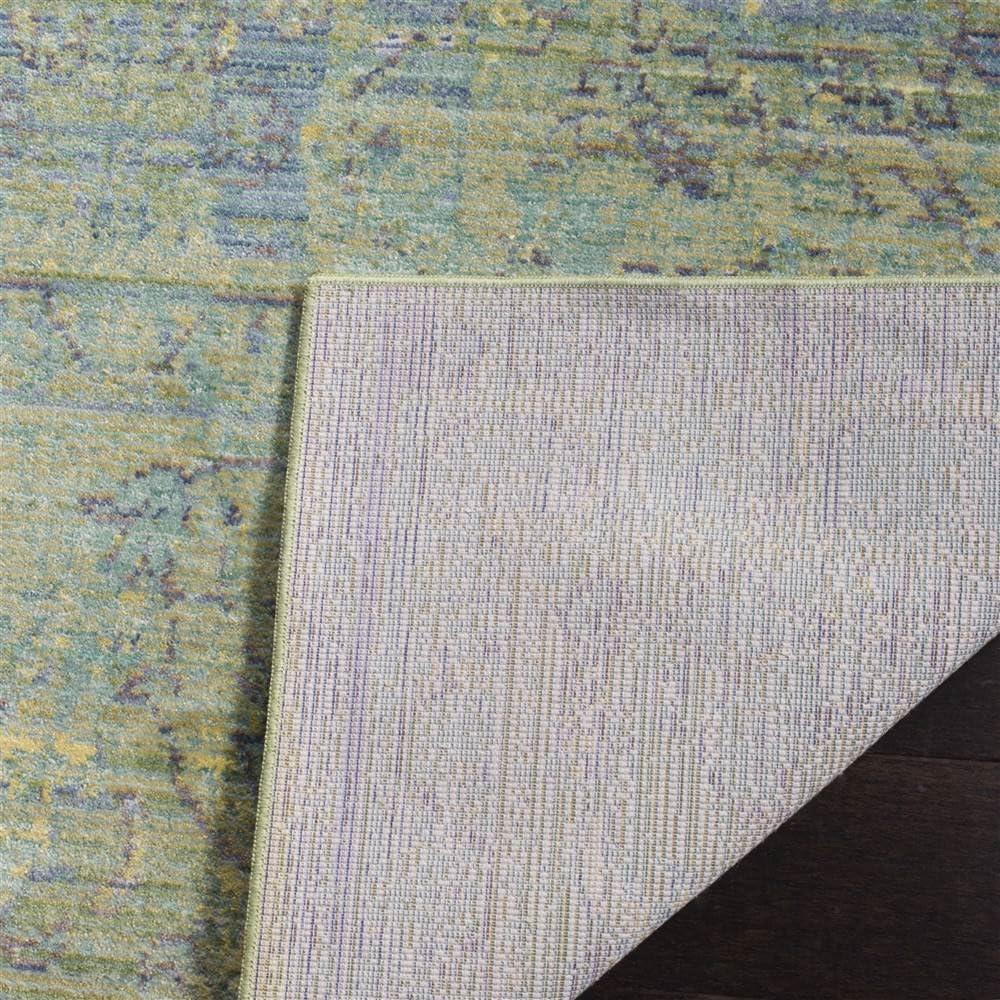 SAFAVIEH Valencia Tristen Floral Bordered Polyester Area Rug, Blue/Multi, 3' x 5'