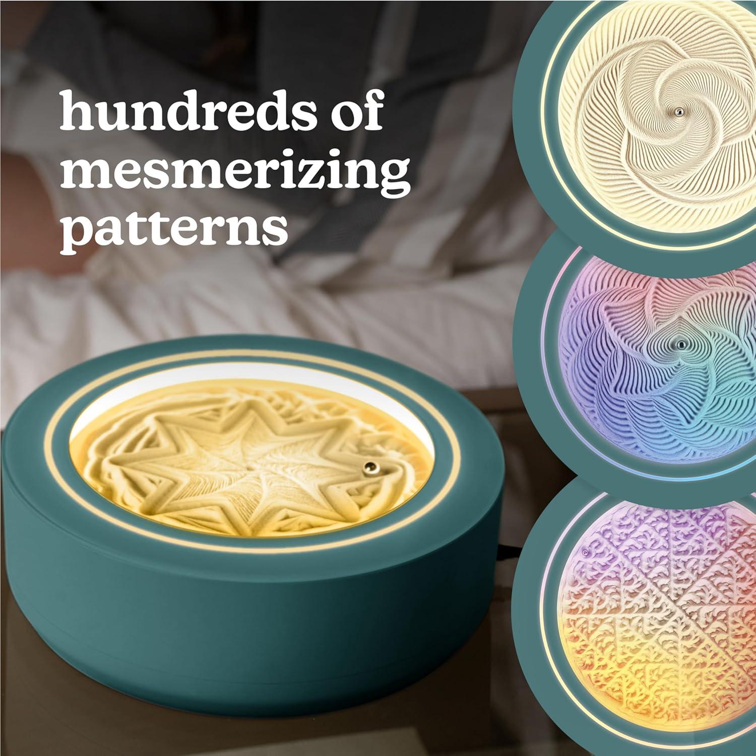 Homedics 11” Drift Sandscape, Compact Size, Zen Garden, Meditation Accessories, Decorative Sandscape, Smart LED Lighting, Wi-Fi Enabled (Green)