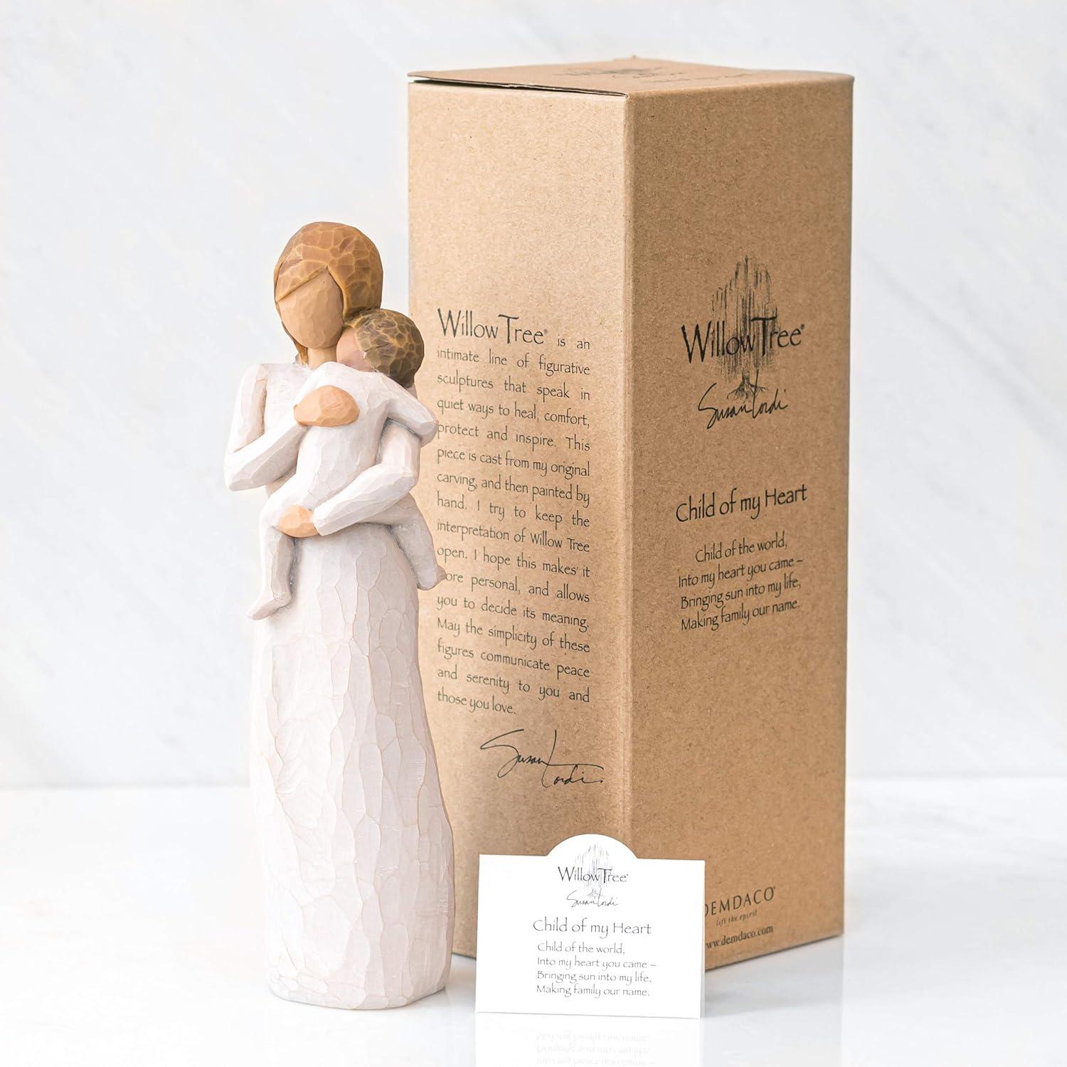 Hand-Painted Resin Mother and Child Figurine