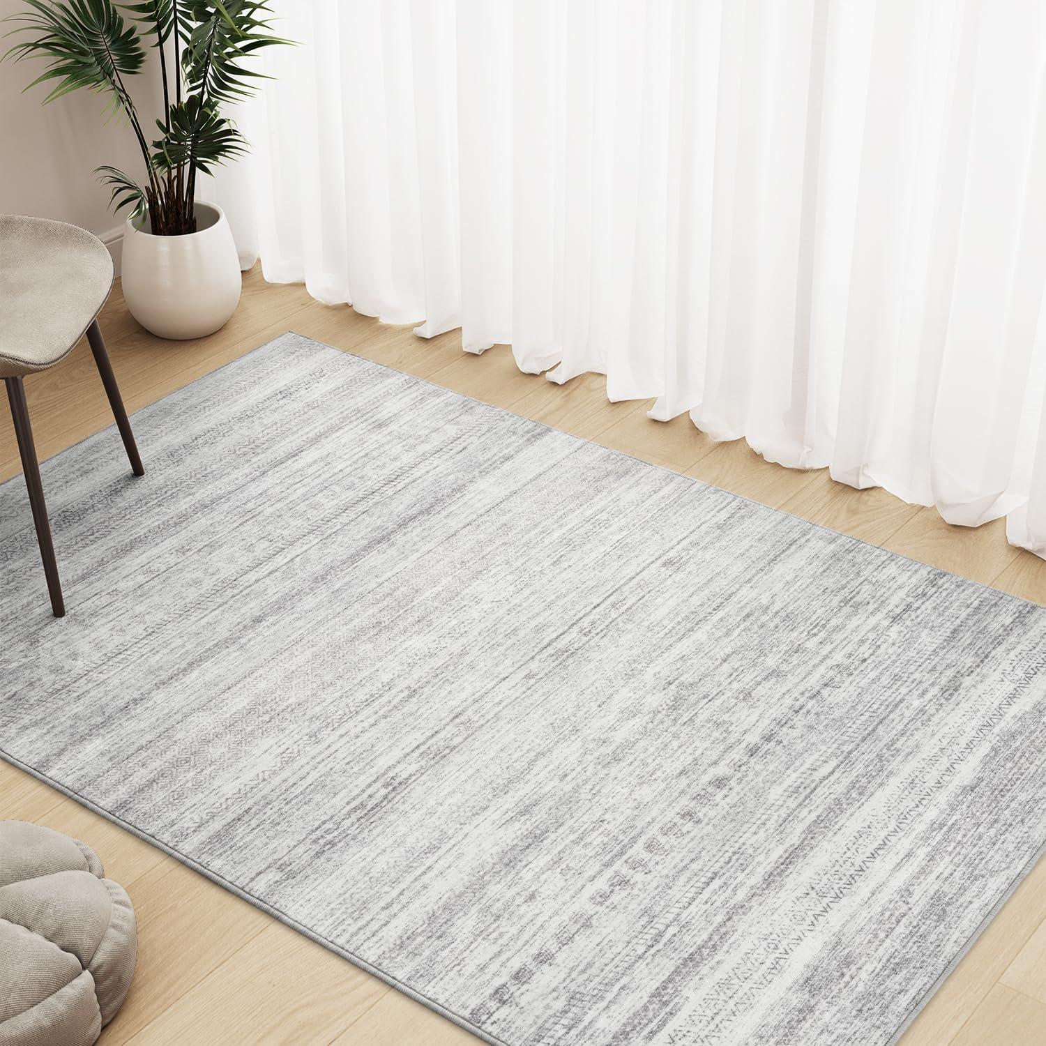 Nuloom Kira Pet Friendly Machine Washable Geometric Area Rug, 3' x 5', Grey