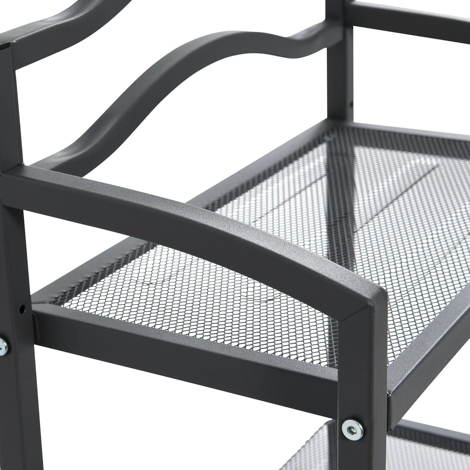 Household Essentials 2 Tier Metal Wall Mount Bathroom Storage Rack Gray: Wall Storage Basket & Bathroom Containers