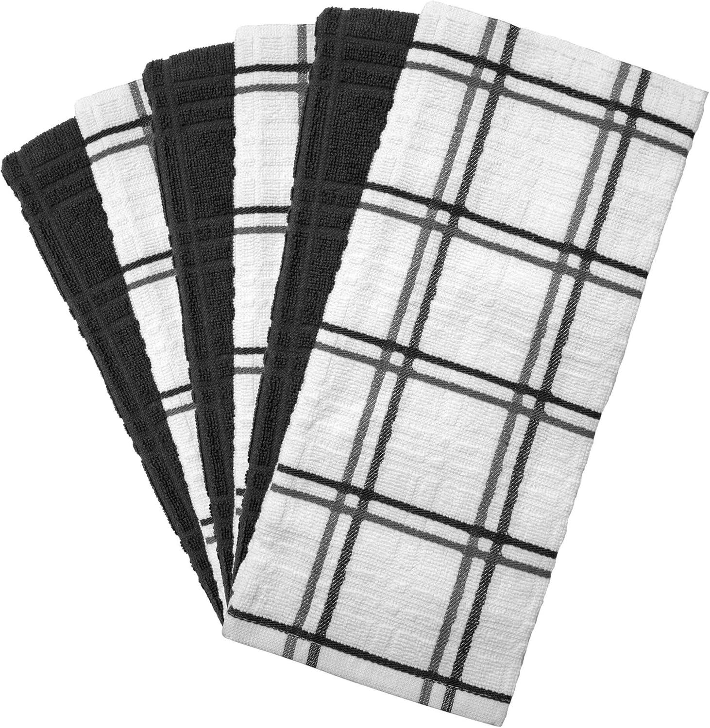 Bumble Premium Kitchen Hand Towels | 100% Cotton 16” x 28” | Absorbent Dish Cloths | 6 Pack (Aqua)