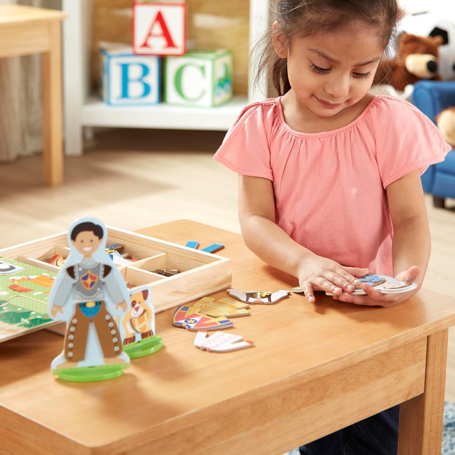 Melissa & Doug Occupations Magnetic Dress-Up Wooden Dolls Pretend Play Set (82 pcs)