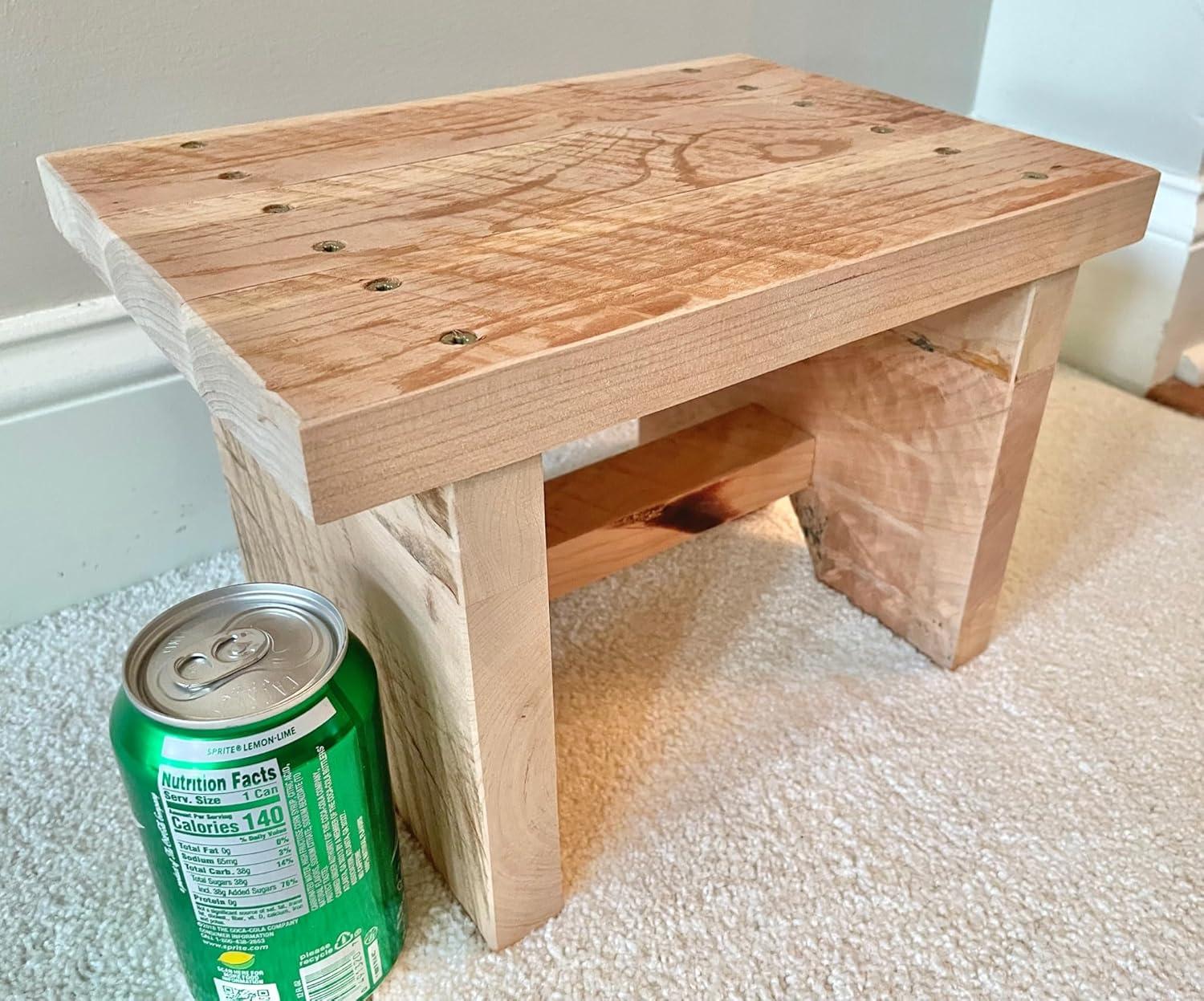 Classic Amish Reclaimed Wood Stool. Also Plant Stand, Home Décor Piece. Natural, Rustic, Solid. Handmade in USA. Step / Sitting / Footstool. 12 x 8.5 x 8"