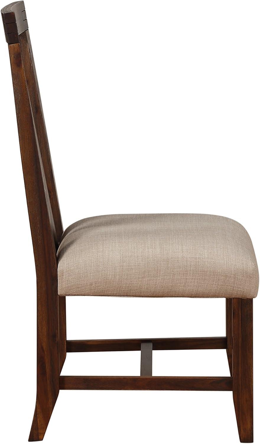 Meadow Solid Wood Upholstered Dining Chair in Brick Brown