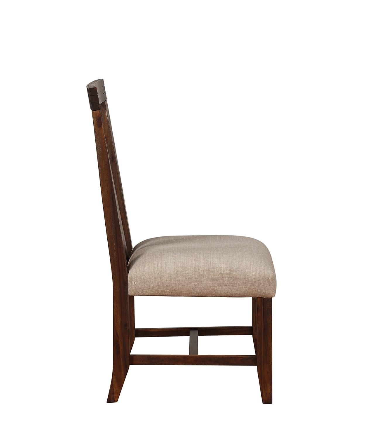 Meadow Solid Wood Upholstered Dining Chair in Brick Brown