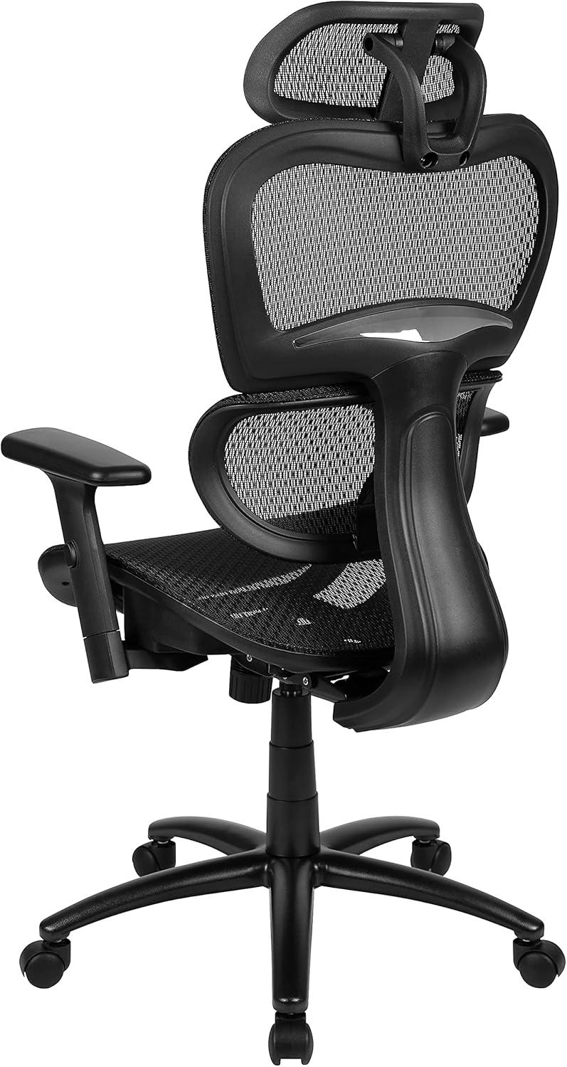 Flash Furniture Ergonomic Mesh Office Chair with 2-to-1 Synchro-Tilt, Adjustable Headrest, Lumbar Support, and Adjustable Pivot Arms