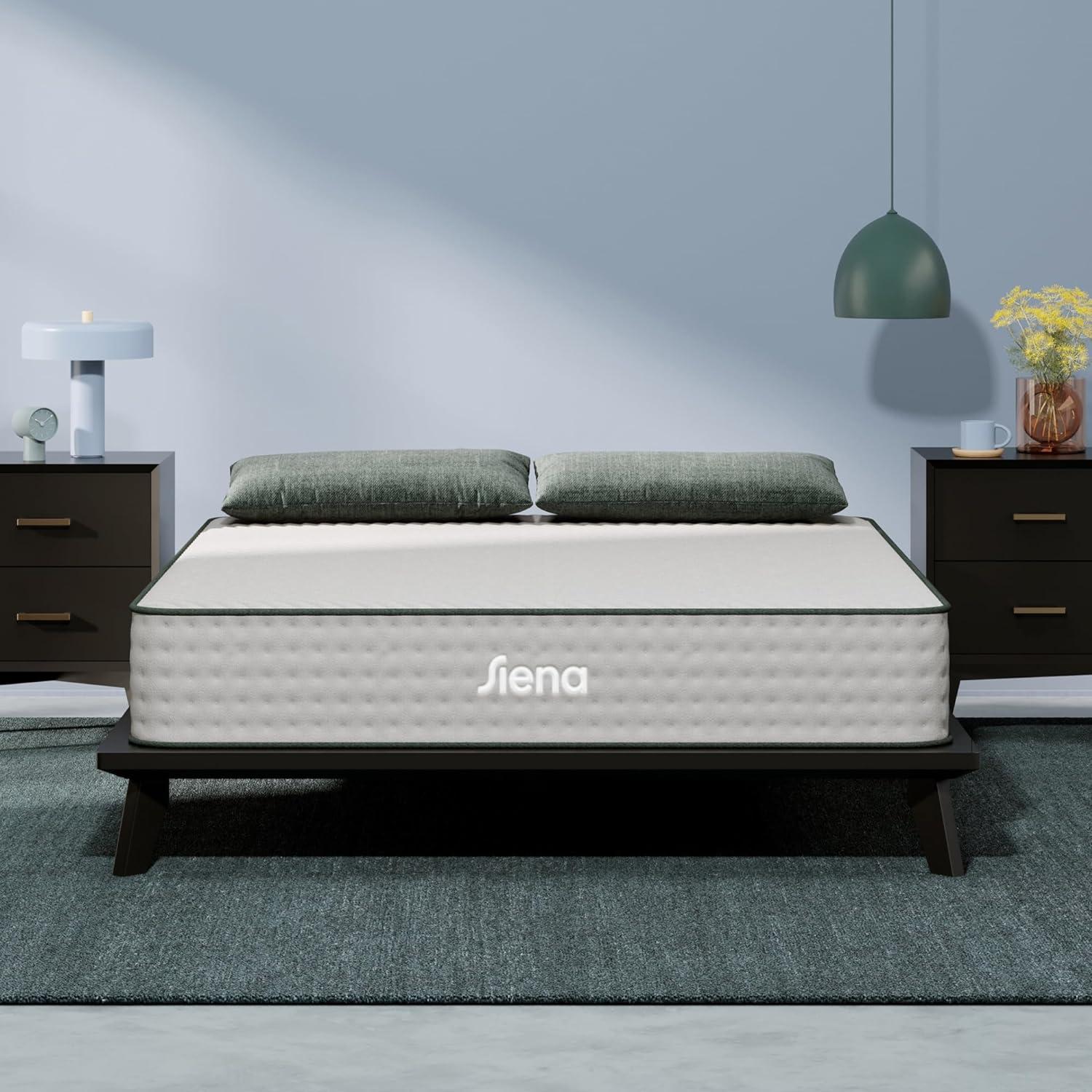 Siena 10” Full Hybrid Firm Mattress - Memory Foam & Innerspring System - 180 Night Trial - Premium Pressure-Relieving Layers - 10 Year Warranty - Mattress in a Box - CertiPUR-US Certified