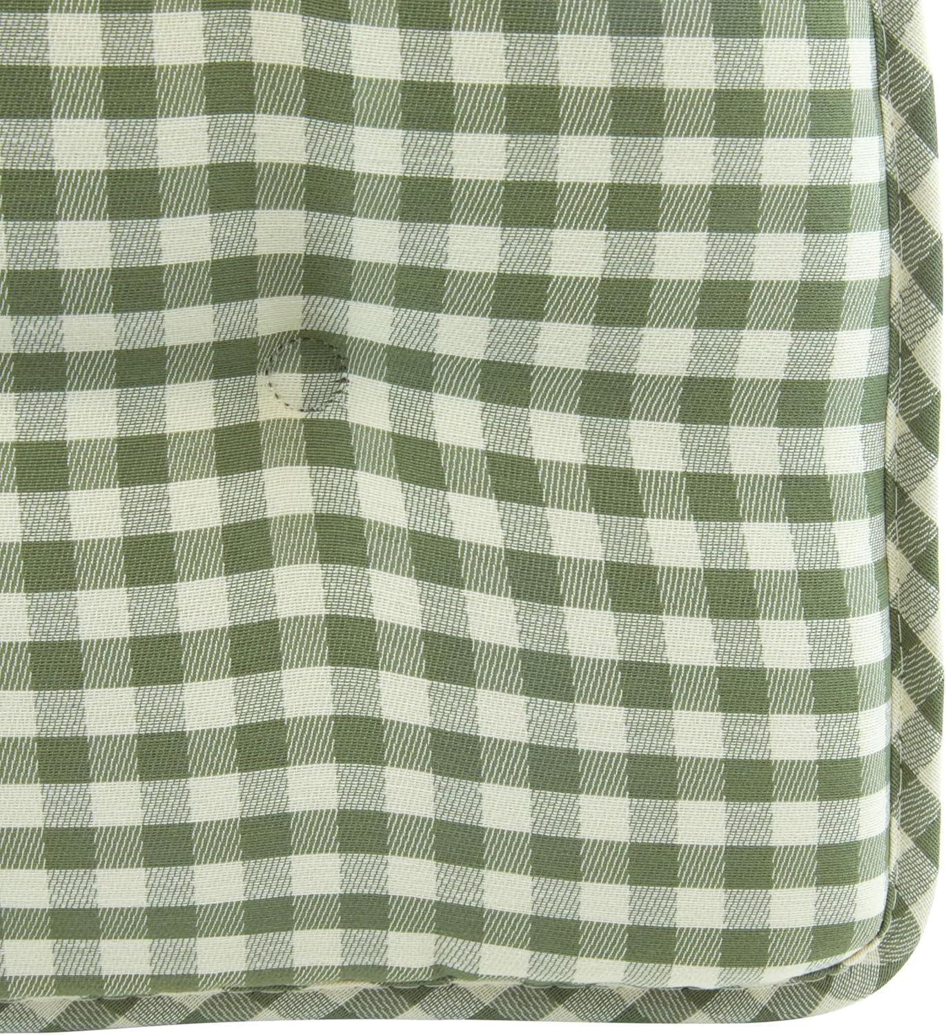 Non-Slip Tufted Chair Cushions for Dining Room, Kitchen and Office Use, U-Shaped Skid-Proof Seat Pad, 15x16 Inches, 4 Pack, Gingham Pine