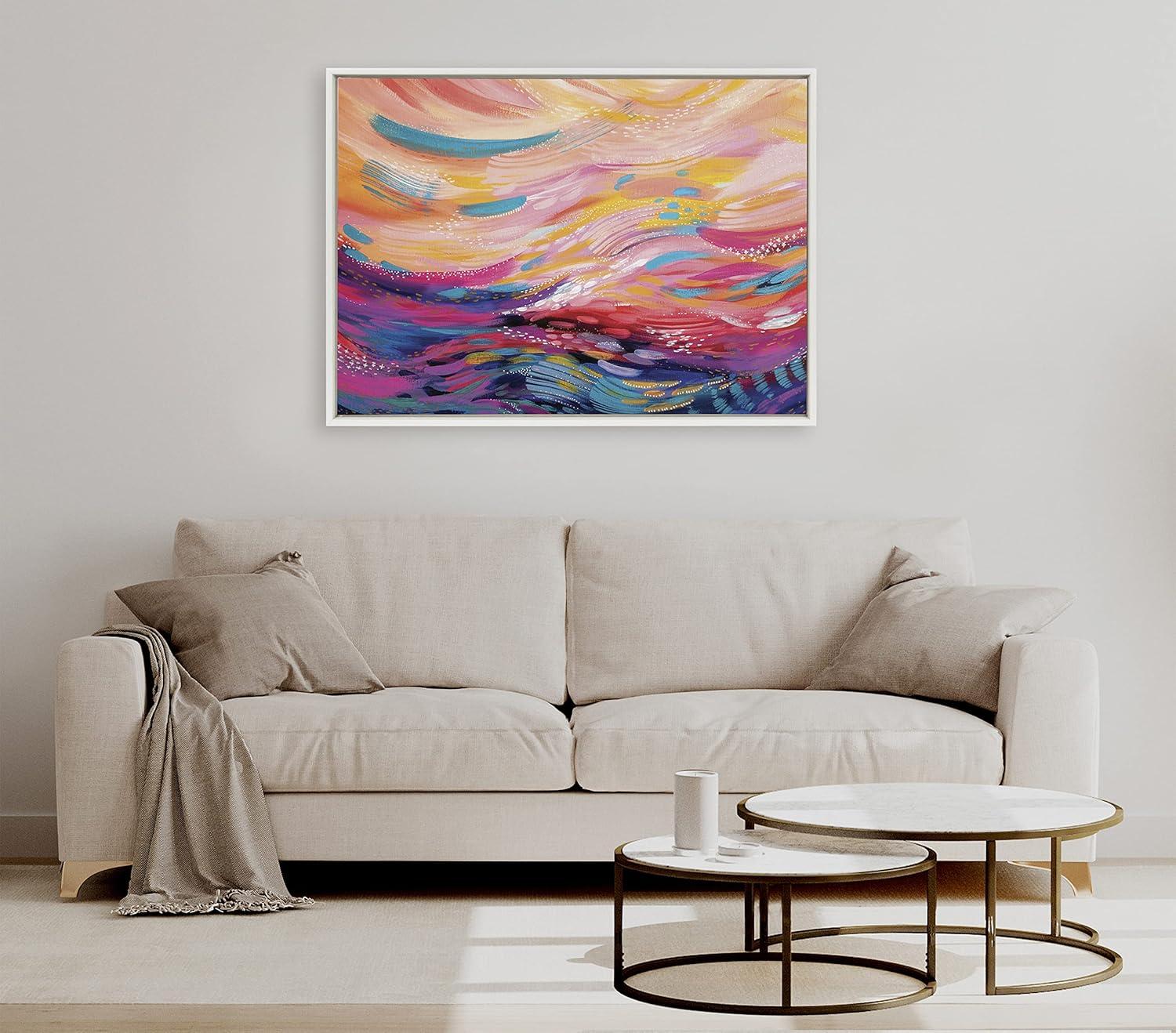 Sylvie Brush Strokes 90 by Jessi Raulet of Ettavee Framed Wall Canvas - Kate & Laurel All Things Decor