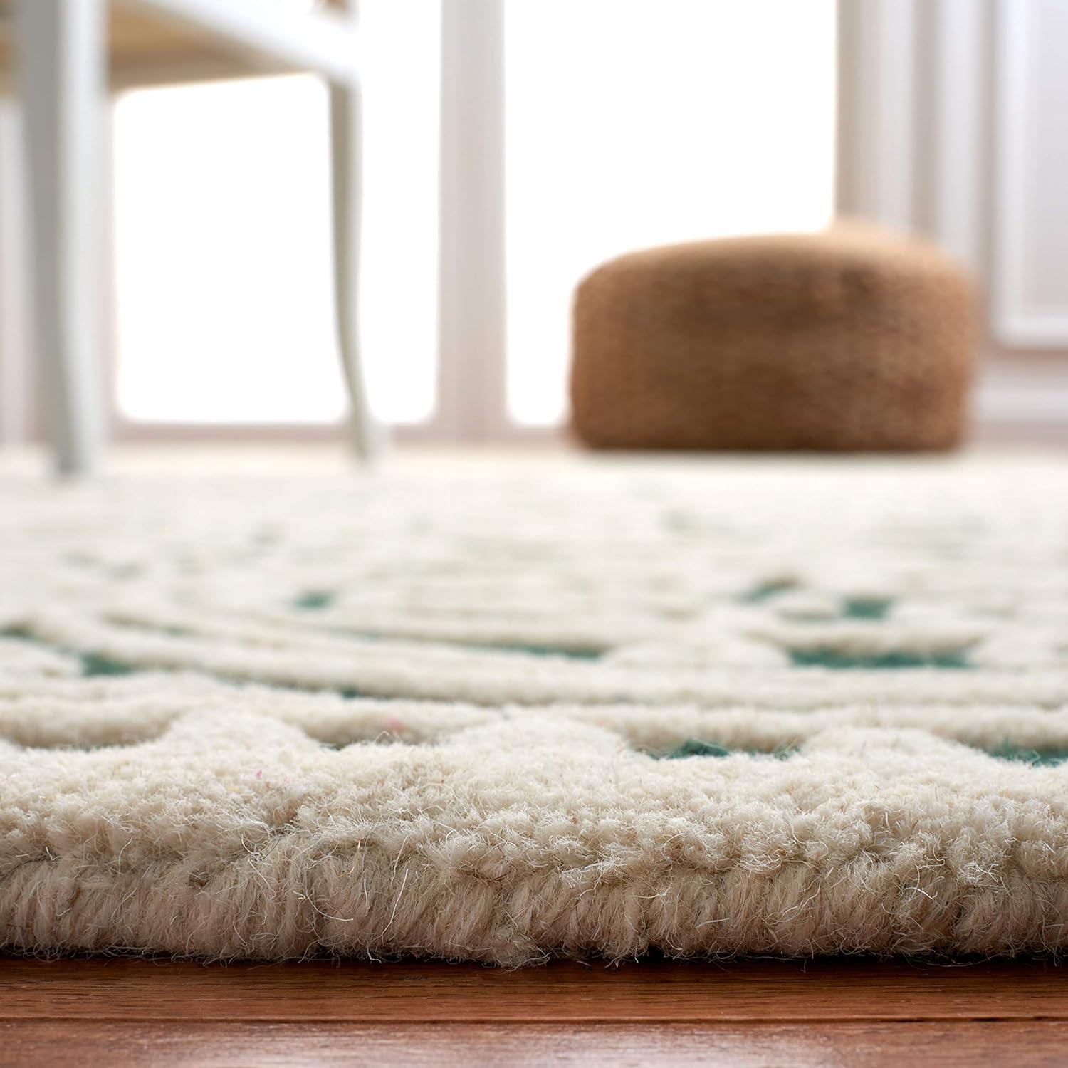 SAFAVIEH Cambridge Collection 3' x 5' Dark Green / Ivory CAM123Y Handmade Moroccan Premium Wool Area Rug