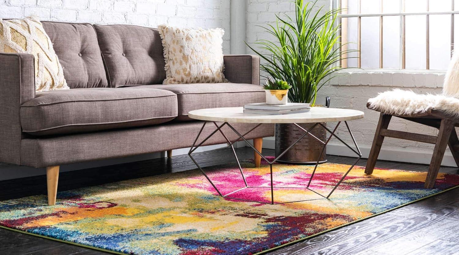 Unique Loom Estrella Collection Area Rug - Barris (10' 6" x 16' 5" Rectangle Multi/Beige)