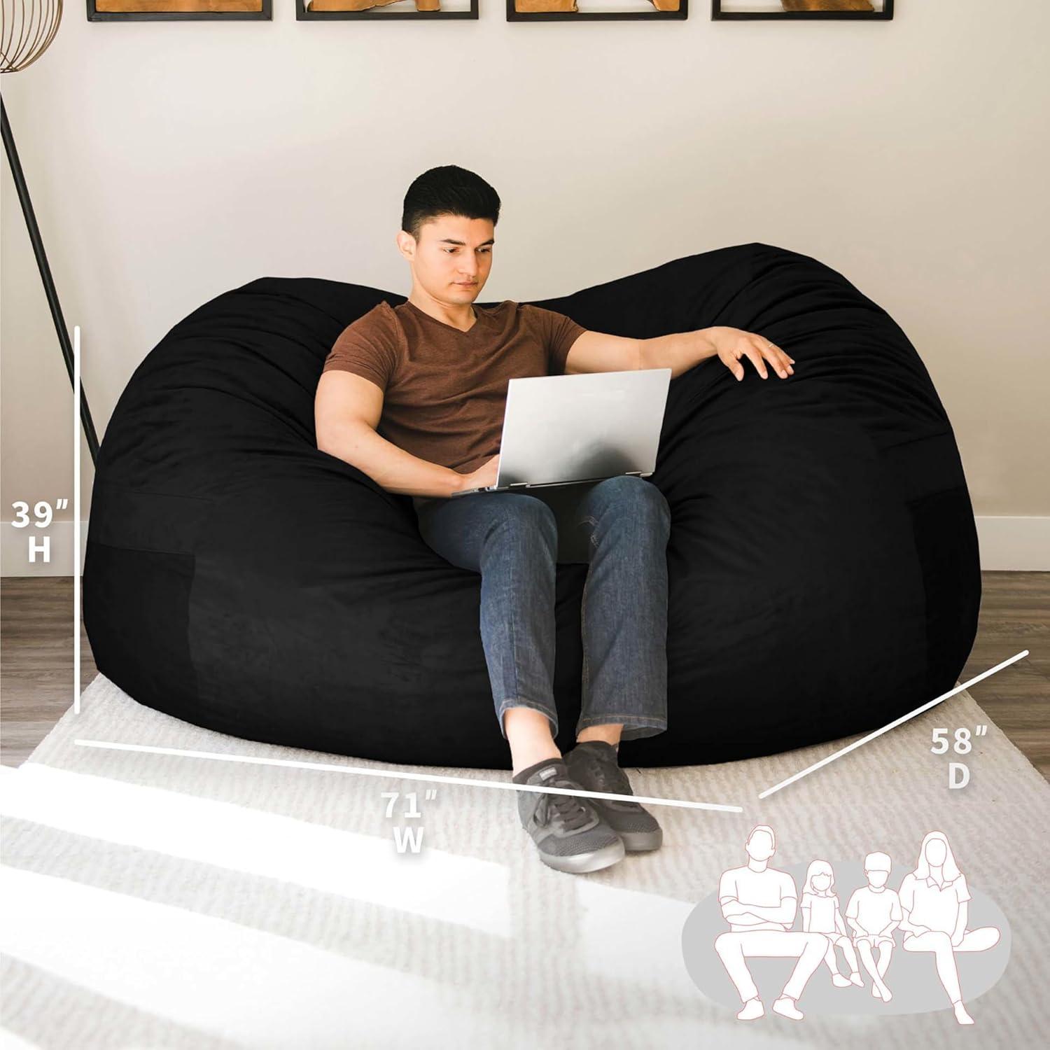 Big Joe Giant Foam Filled Bean Bag Sofa with Soft Removeable Cover