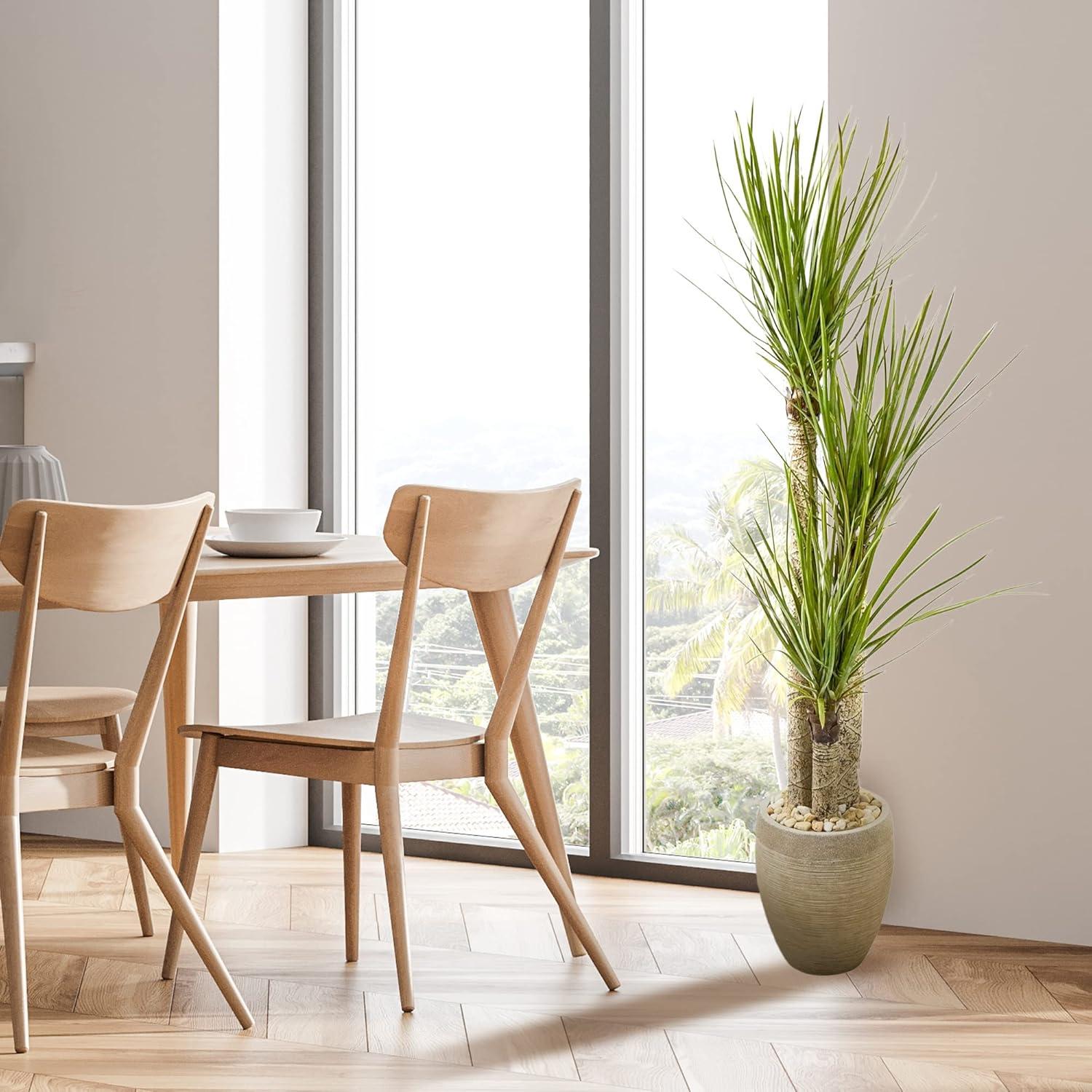 Nearly Natural 64-in Yucca Artificial Tree in Sand Colored Planter