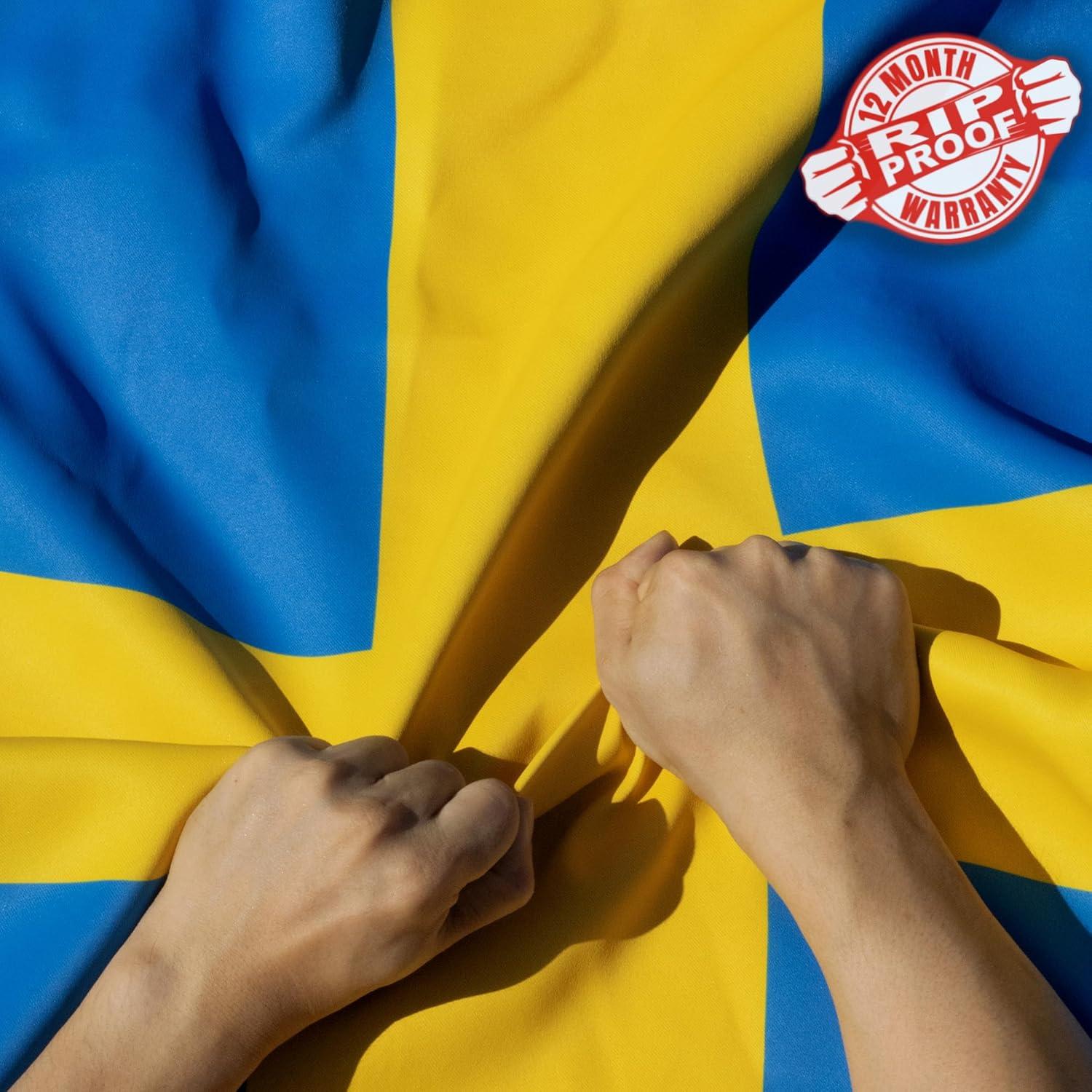 Rip-Proof Double Sided 3-Ply Sweden Flag 3x5 Foot