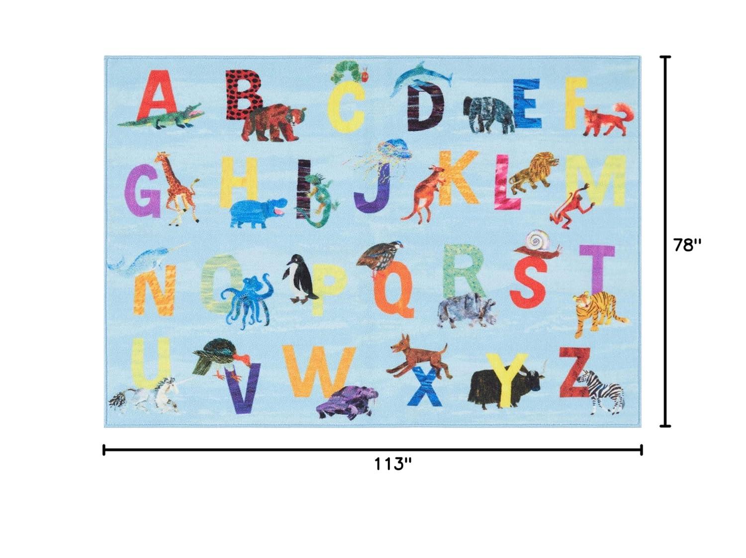 Eric Carle Alphabet Zoo Blue Area Rug