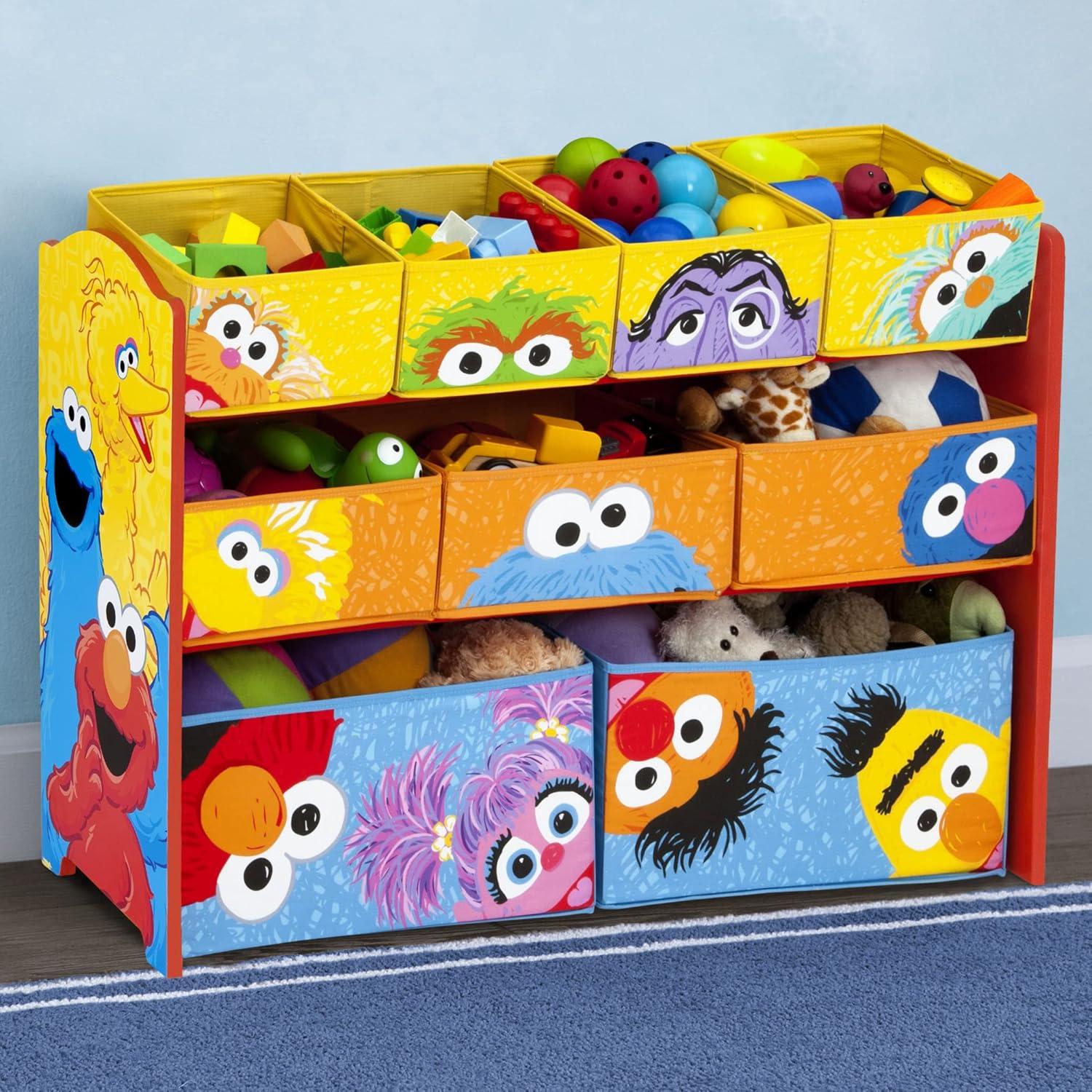 Delta Children Sesame Street Deluxe 9 Bin Design and Store Toy Organizer