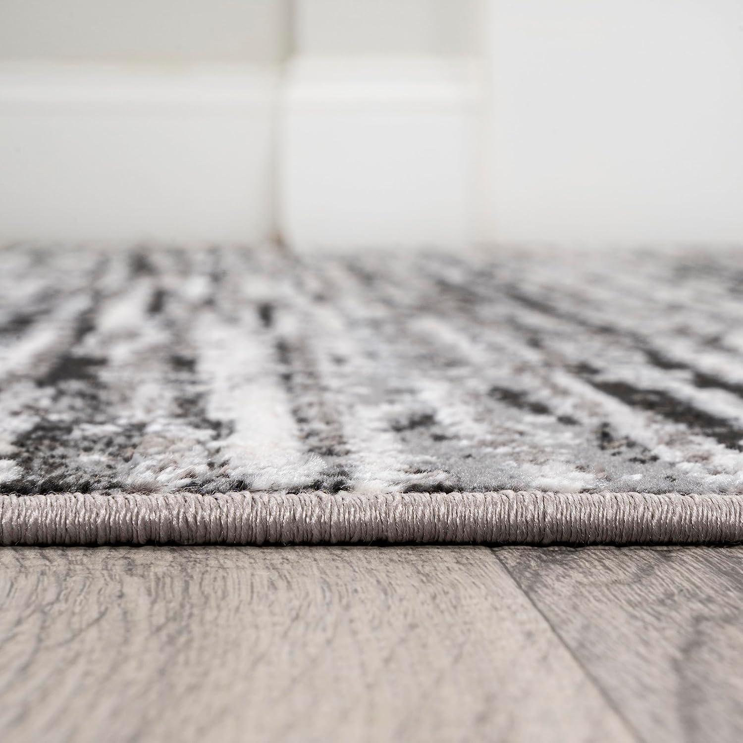 JONATHAN Y Loom Modern Strie'  Black/Gray 8 ft. x 10 ft. Area Rug