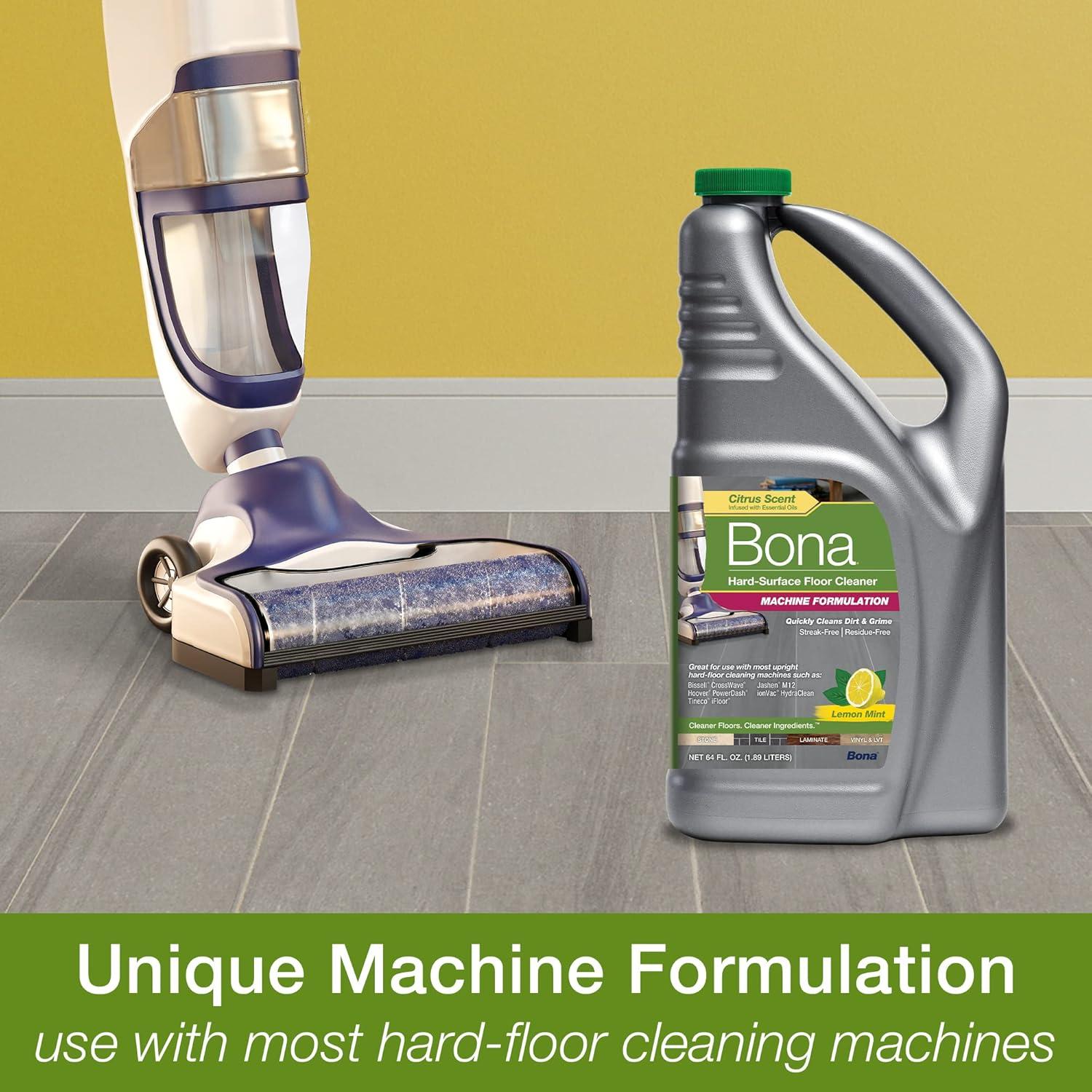Bona® Hard-Surface Floor Cleaner - Hard-Floor Cleaning Machine Formulation, Lemon Mint, 64 fl oz