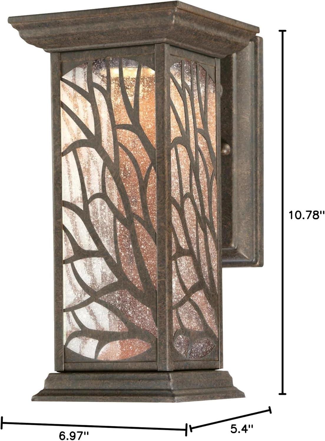 Victorian Bronze LED Outdoor Wall Lantern with Seeded Glass