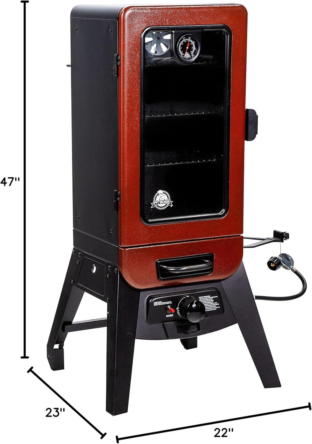 Pit Boss 3-Series Gas Smoker in Red Hammertone - PBV3G1
