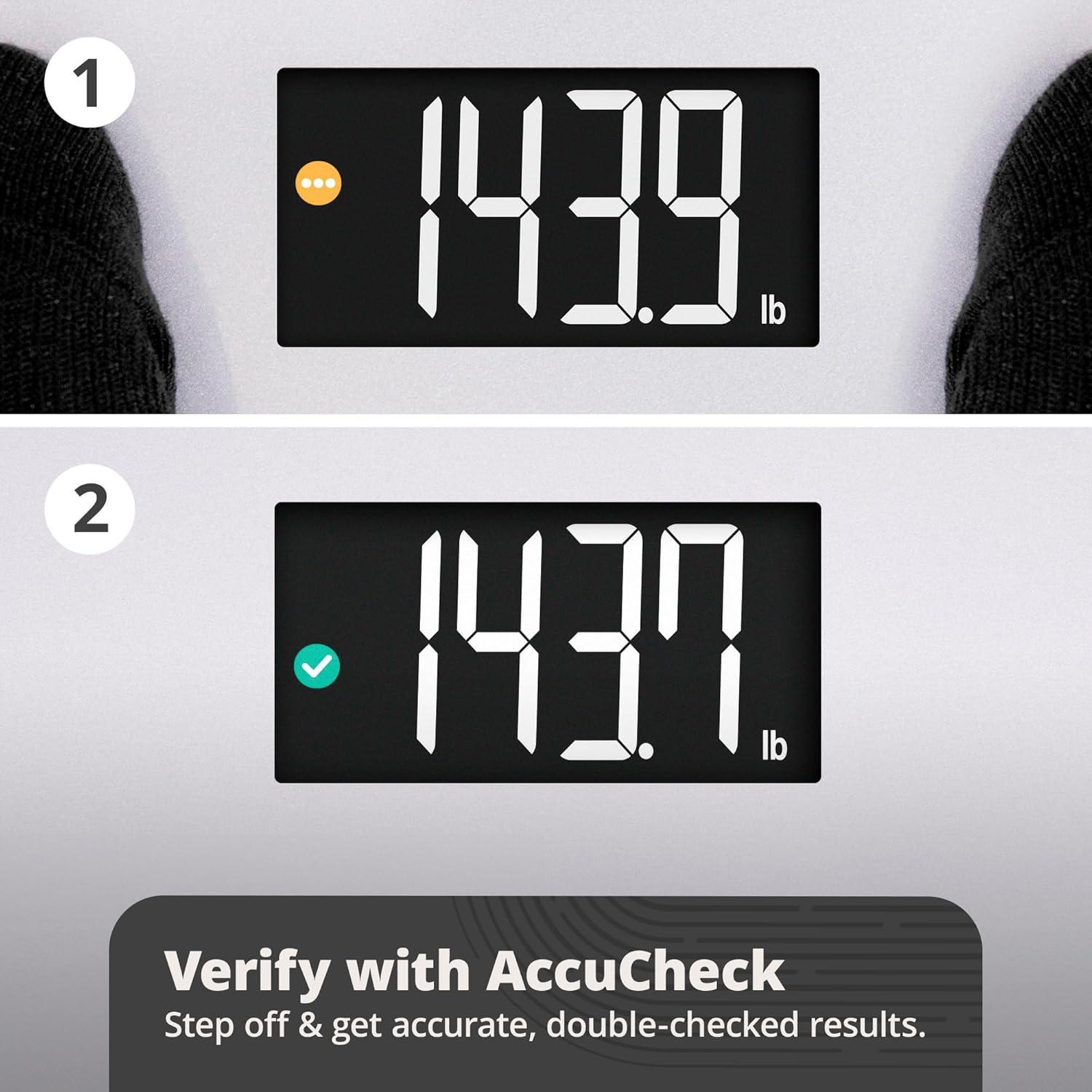 AccuCheck Gray Digital Body Weight Scale with LCD Screen