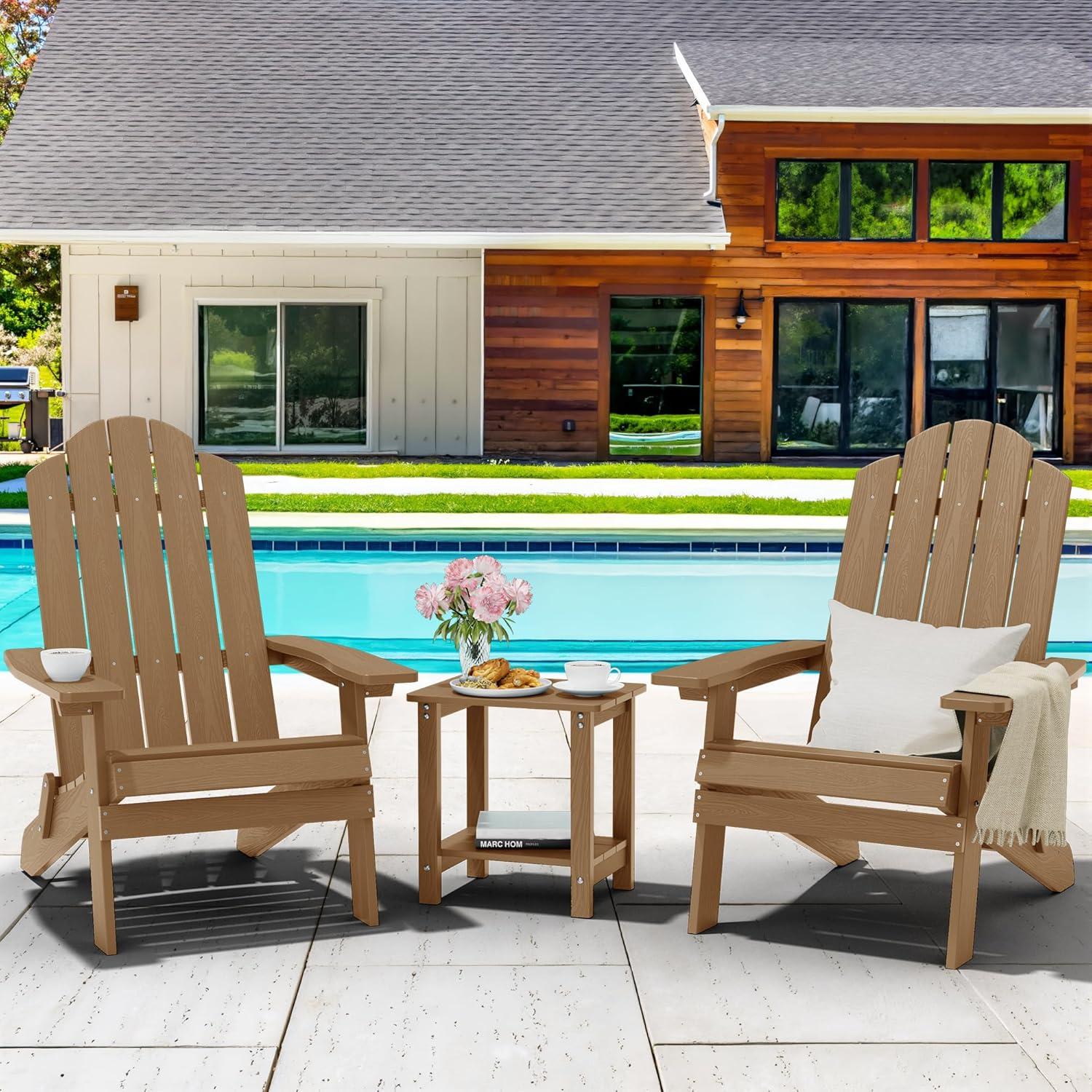 Highland Dunes Outdoor Plastic Folding Adirondack Chair For All Weather (Set Of 4) (Set of 4)
