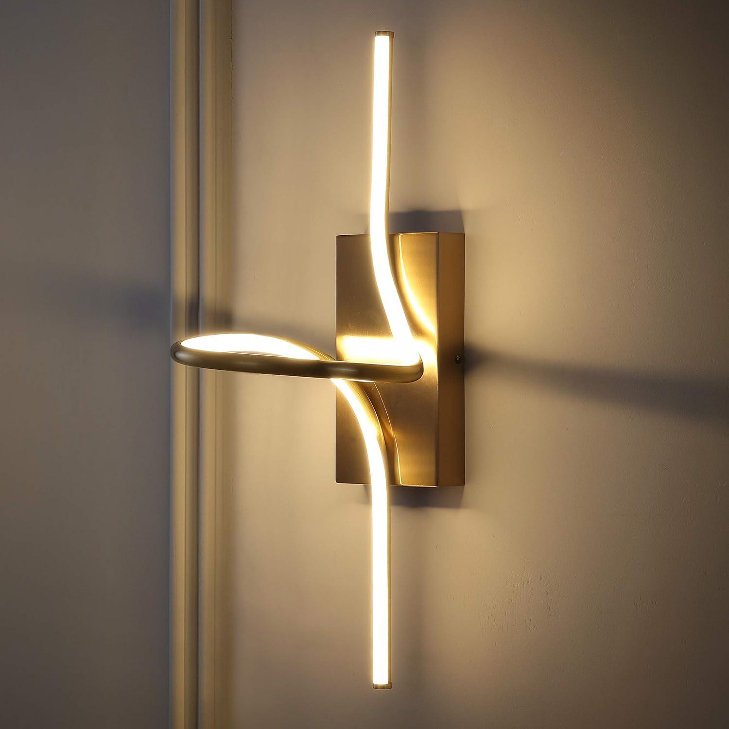 Sketch Minimalist Glam 23.5" Gold Integrated LED Vanity Sconce