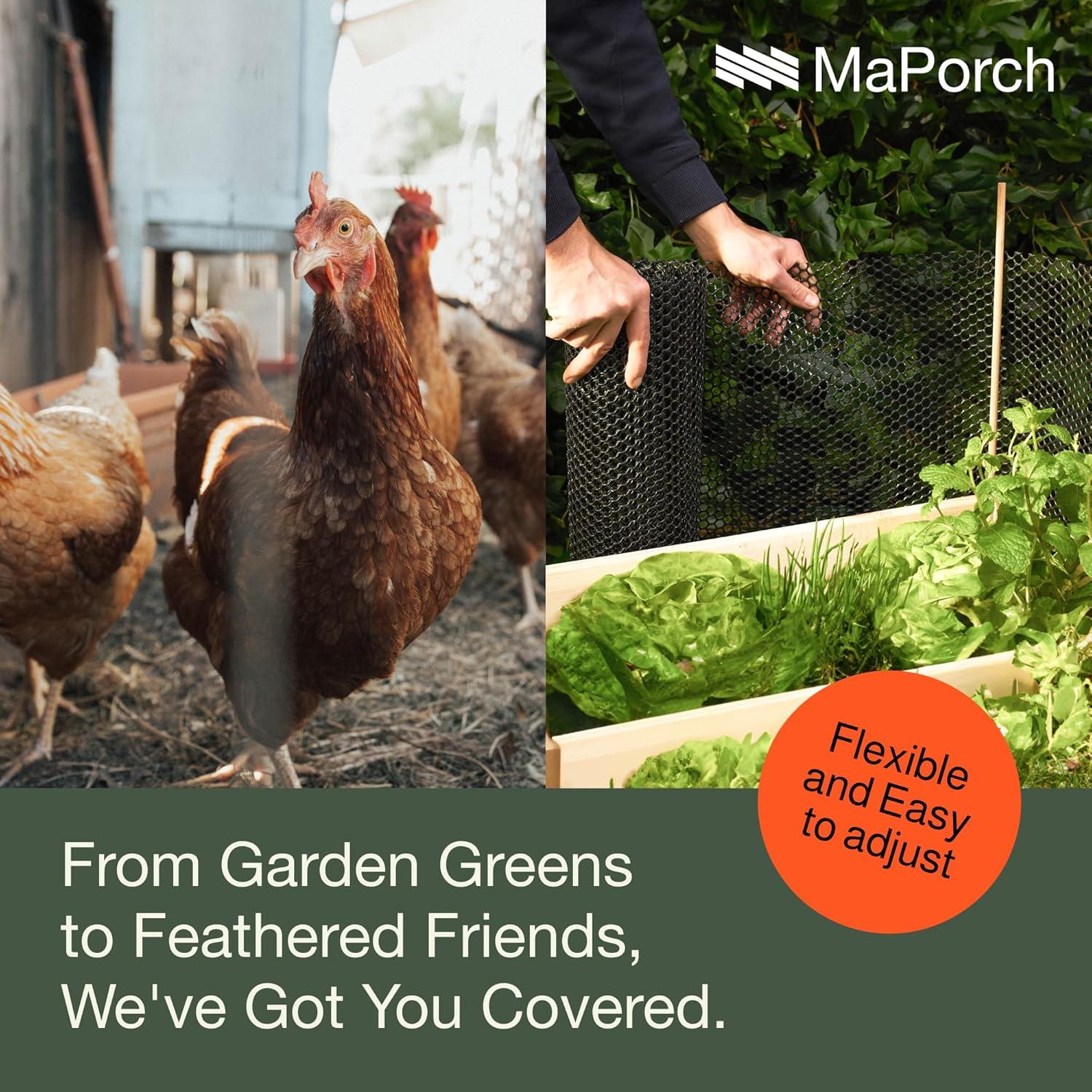 Black Plastic Chicken Wire Mesh Fence 15.7in x 10ft Roll