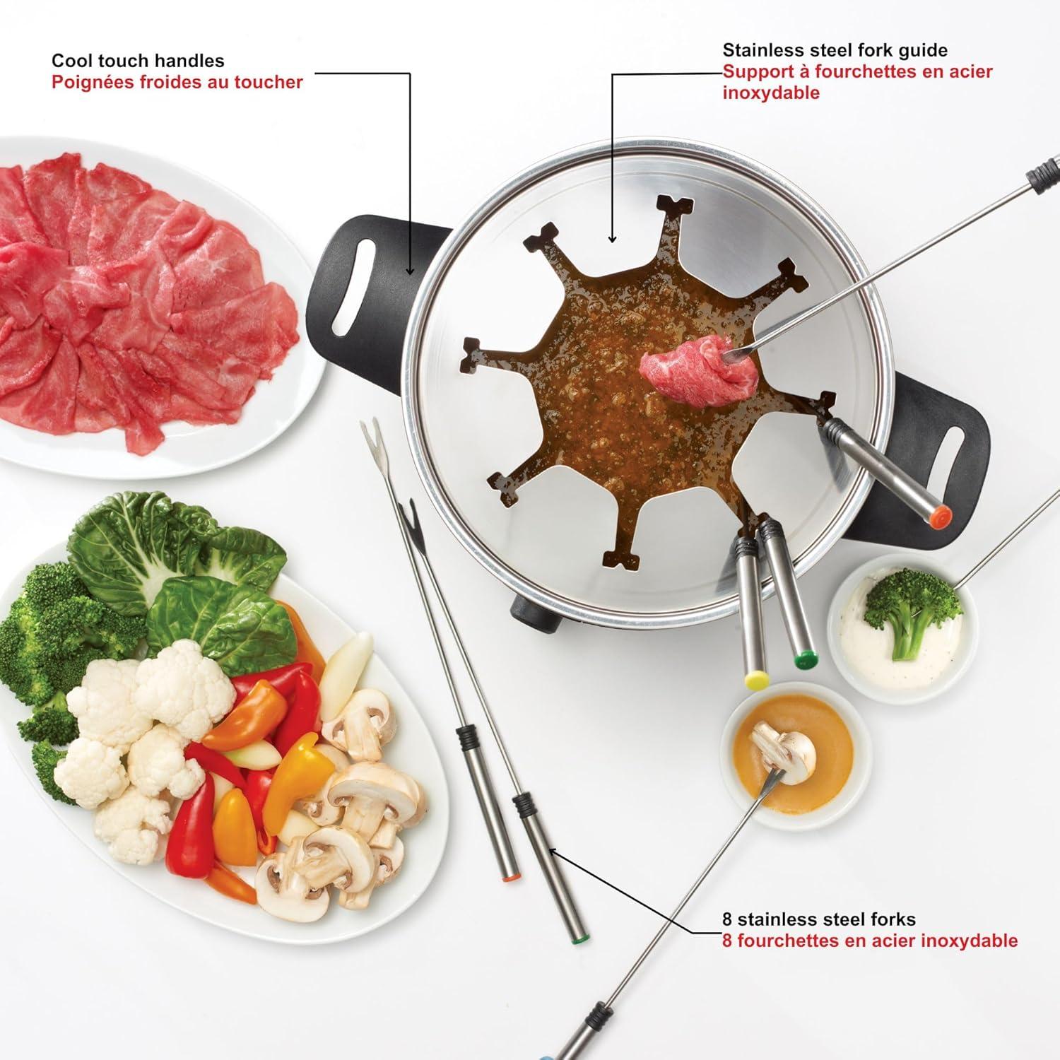 Starfrit 3.17 qt. Electric Stainless Steel Fondue Pot