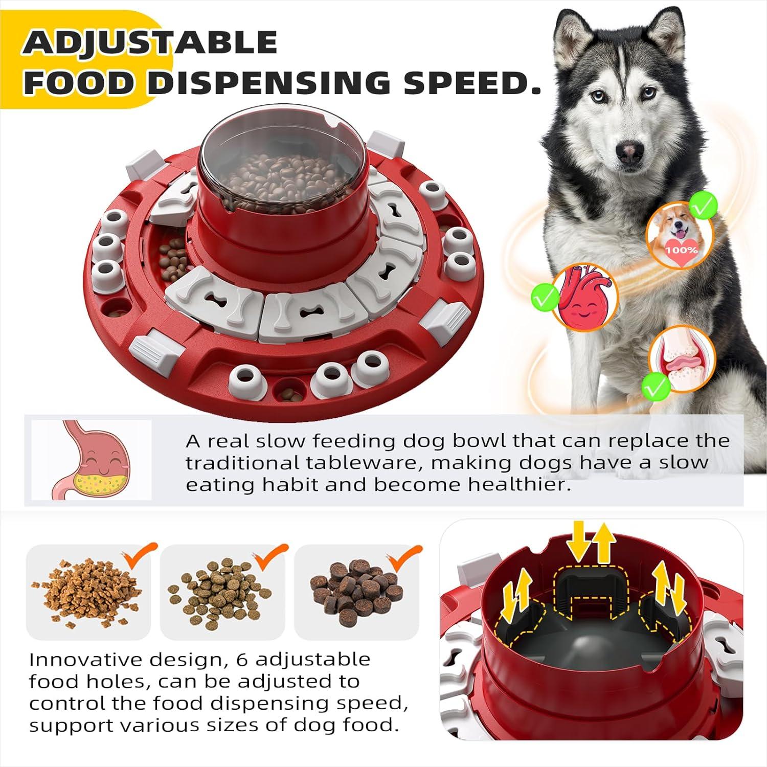 KADTC 4-in-1 Dog Puzzle Toy, Interactive Slow Feeder & Treat Dispenser for Smart Dogs