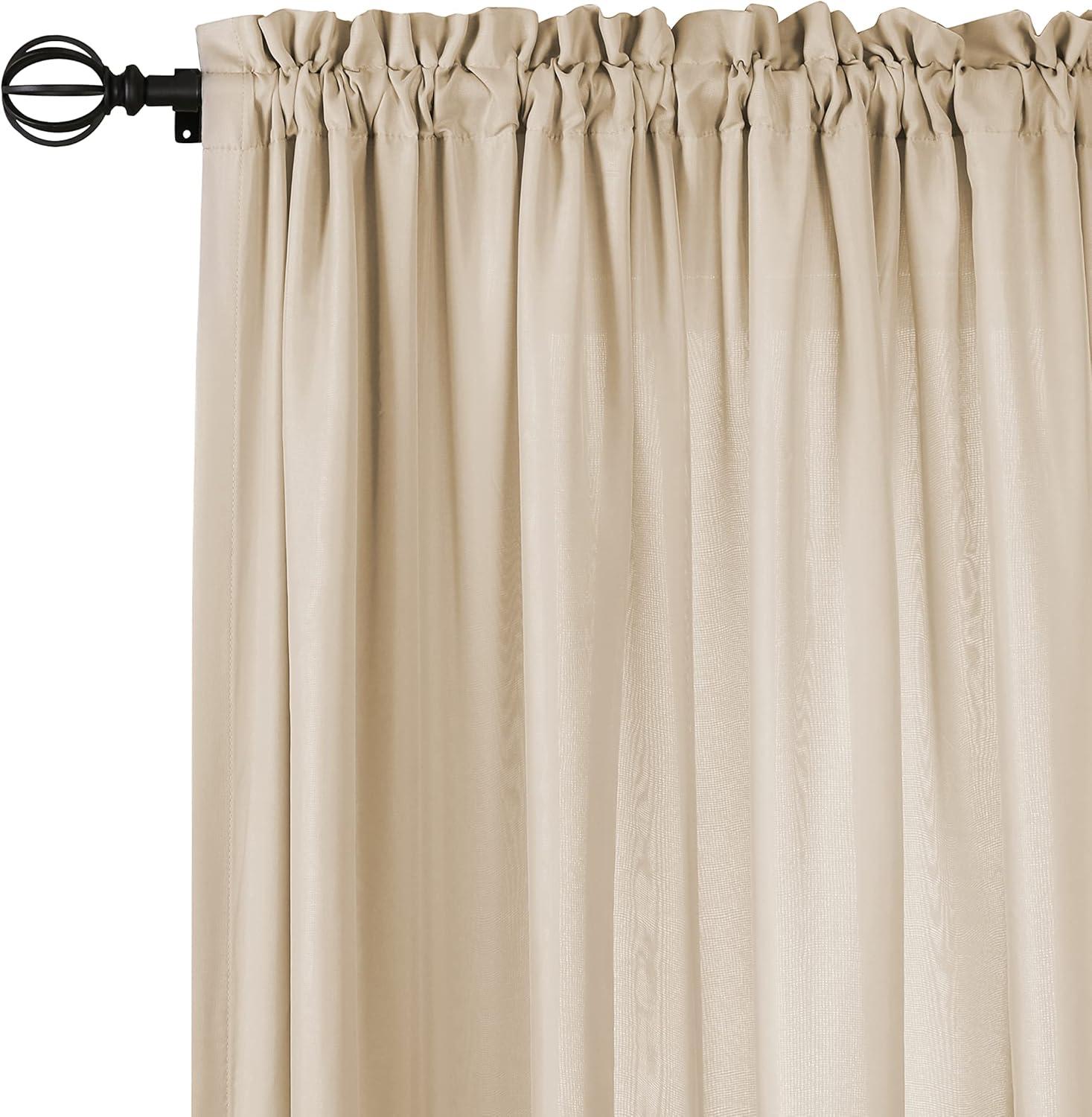 Rhythm Lined Rod Pocket Curtain Panel 54" x 84" in Ivory