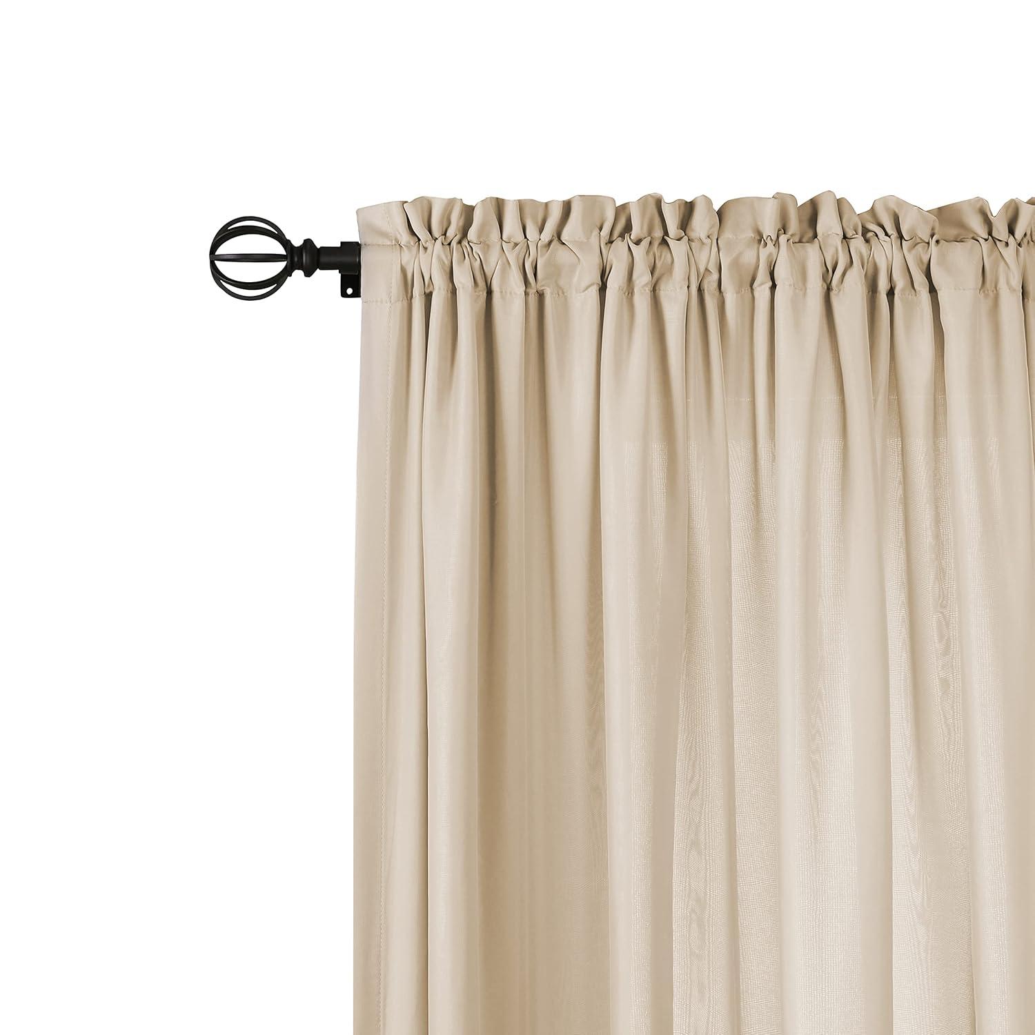Rhythm Lined Rod Pocket Curtain Panel 54" x 84" in Ivory