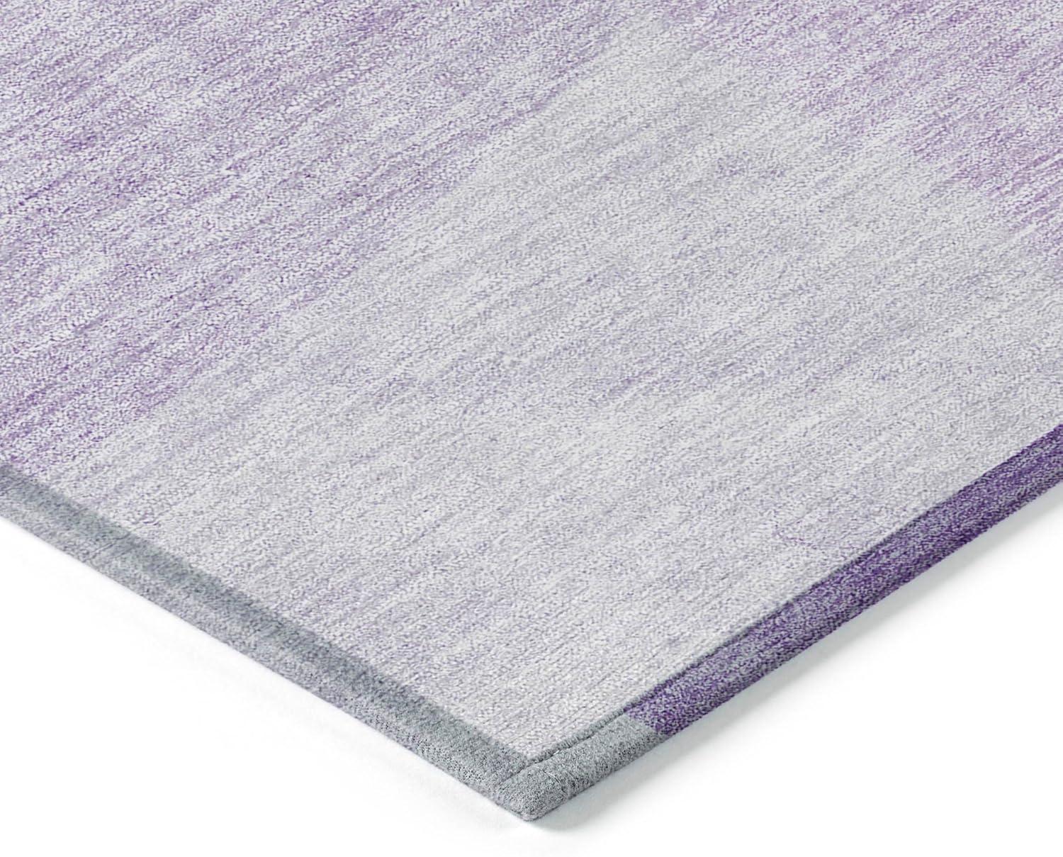 Purple Geometric Synthetic Flat Woven Indoor Outdoor Rug 3' x 5'