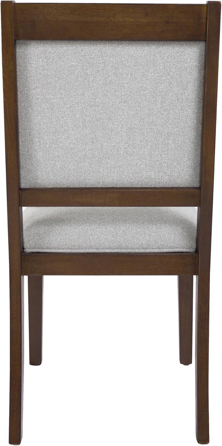 HomePop Set of 2 Open Back Upholstered Wood Frame Dining Chairs Gray: Polyester, Spot Clean, 300lb Capacity