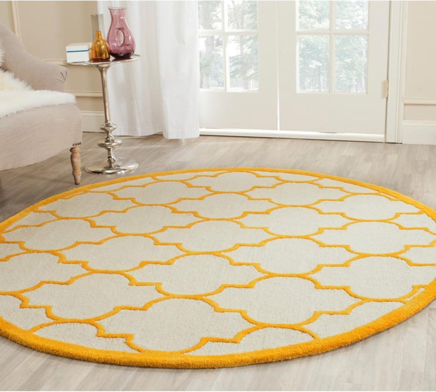 SAFAVIEH Cambridge Kevin Geometric Wool Area Rug, Lavender/Ivory, 8' x 10'