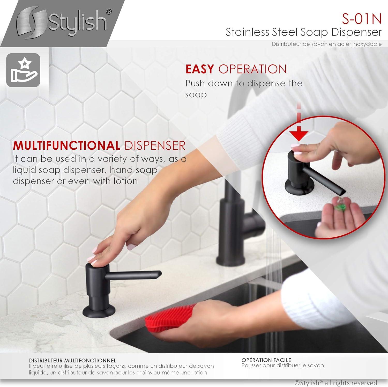 STYLISH 240 ml Stainless Steel Kitchen Sink Soap Dispenser