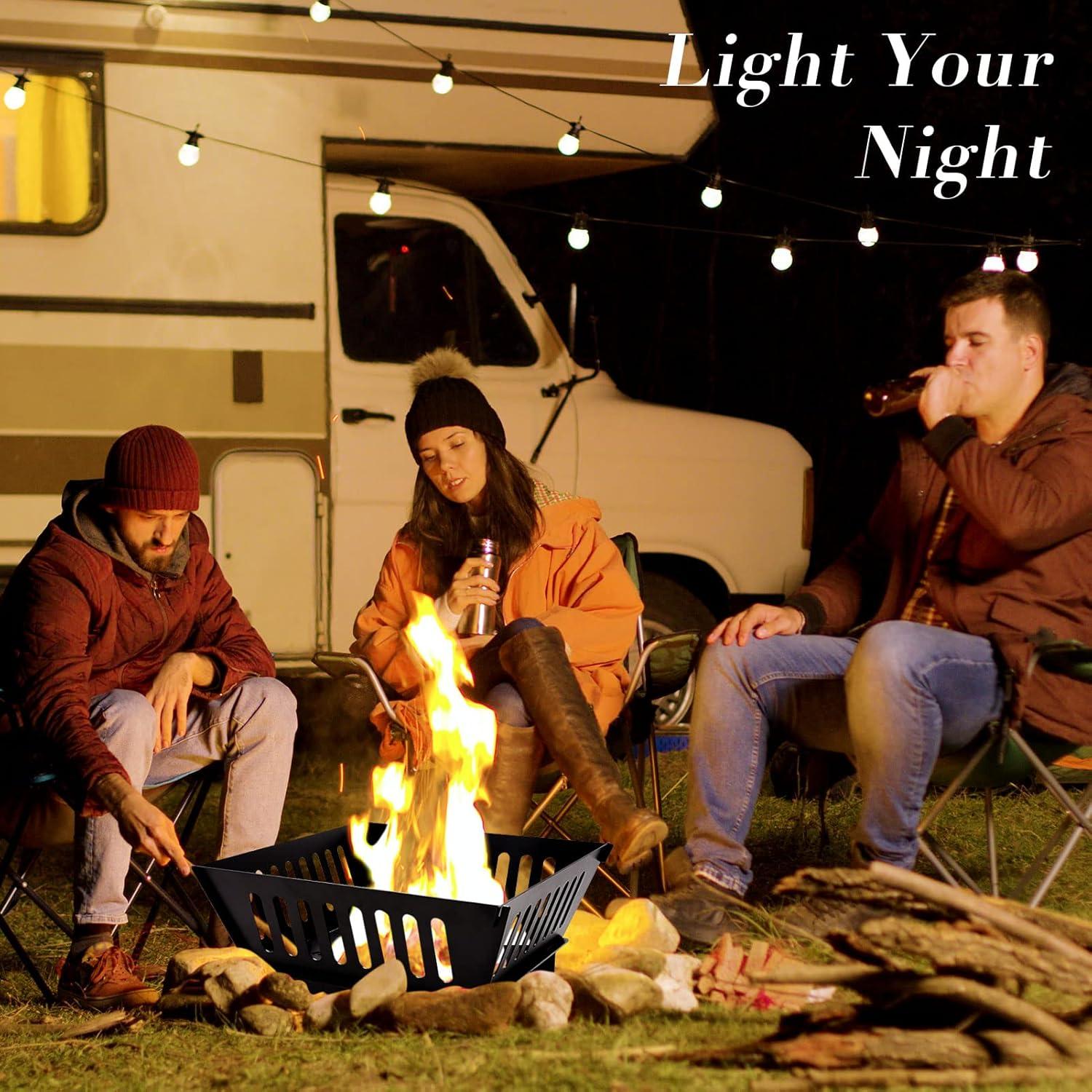 Portable Plug Fire Pit, 15.8 Inch Collapsible Firepits for Outside Wood Burning, Folding Outdoor Indoor Accessories for BBQ Camping Travel or Picnic, Foldable Fire Pits Bonfire of Backyard Patio