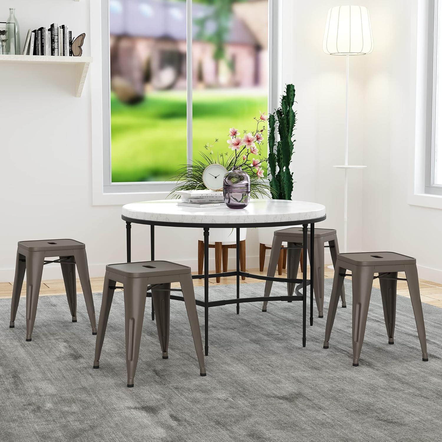 Williston Forge Apolito Counter Stool with Metal Frame (Set of 4)