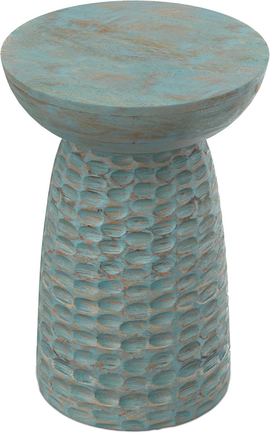 Simpli Home Boyd Solid Mango Wood Pedestal Accent End Table