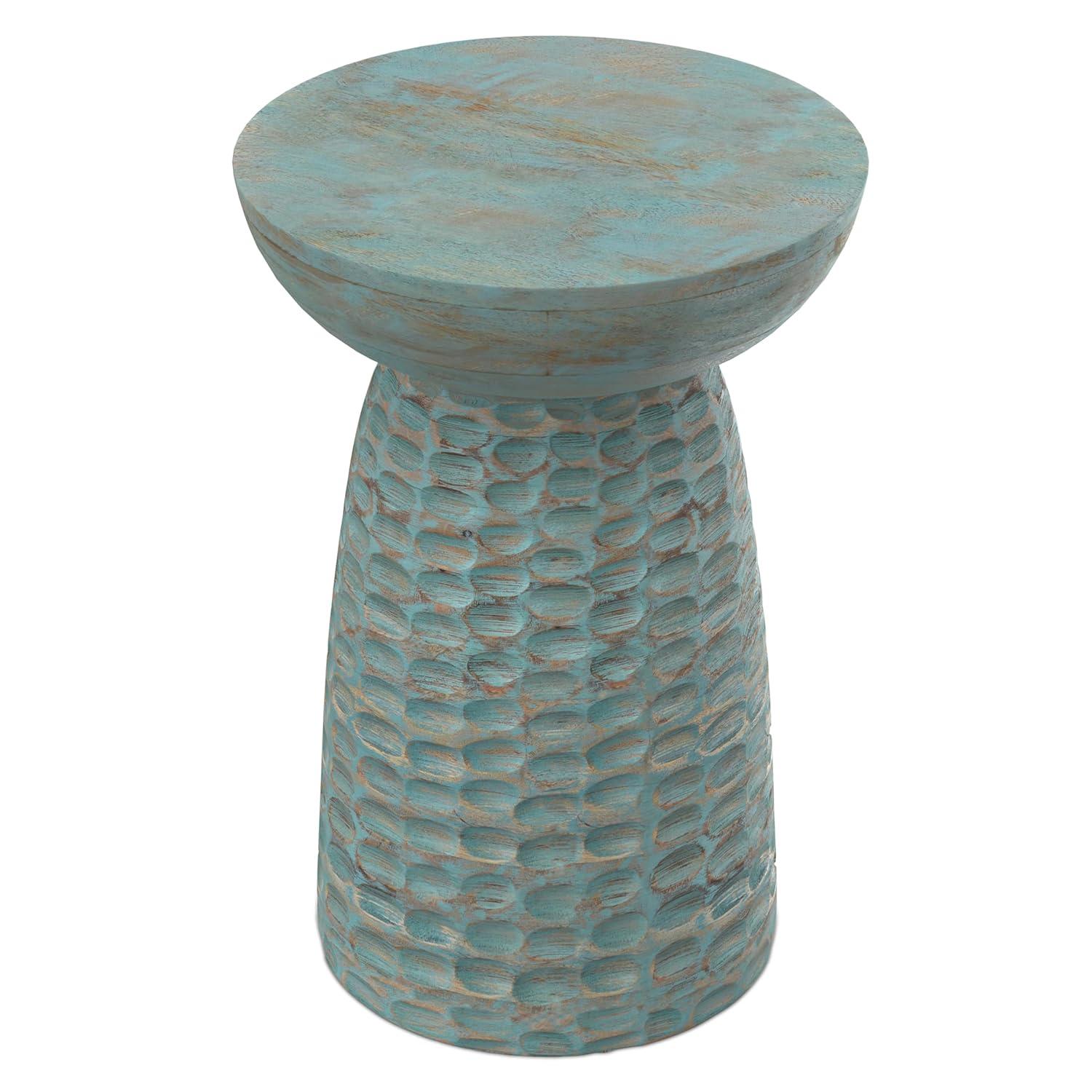 Simpli Home Boyd Solid Mango Wood Pedestal Accent End Table