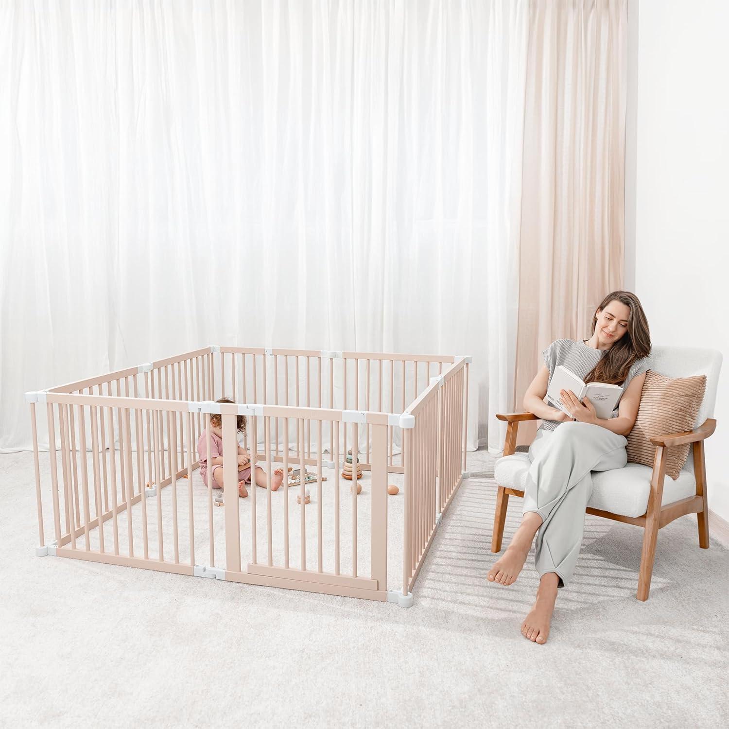 Comfy Cubs Baby Playpen & Baby Gate for Toddler and Babies